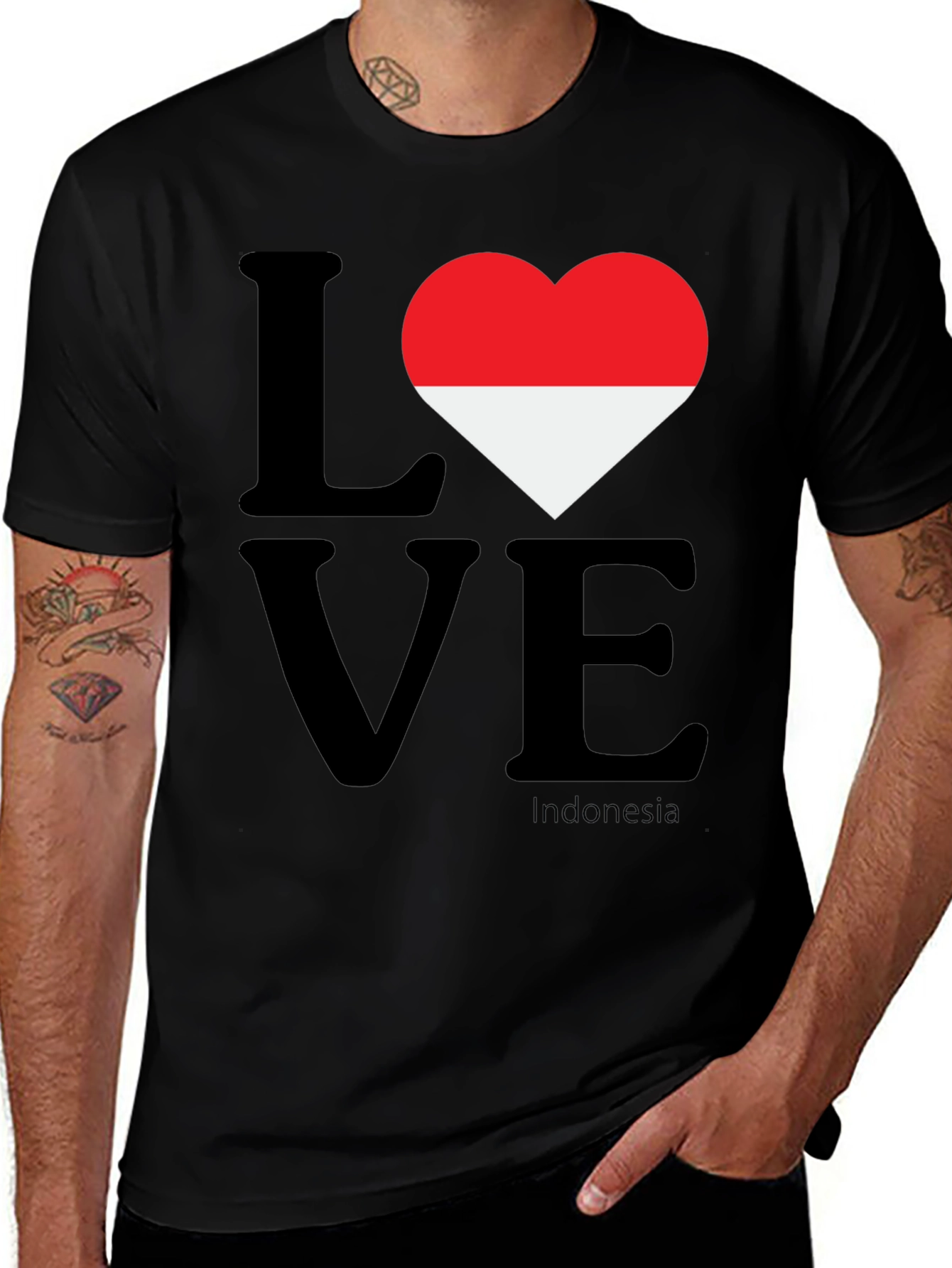 Love Indonesia Graphic T-Shirt - Black