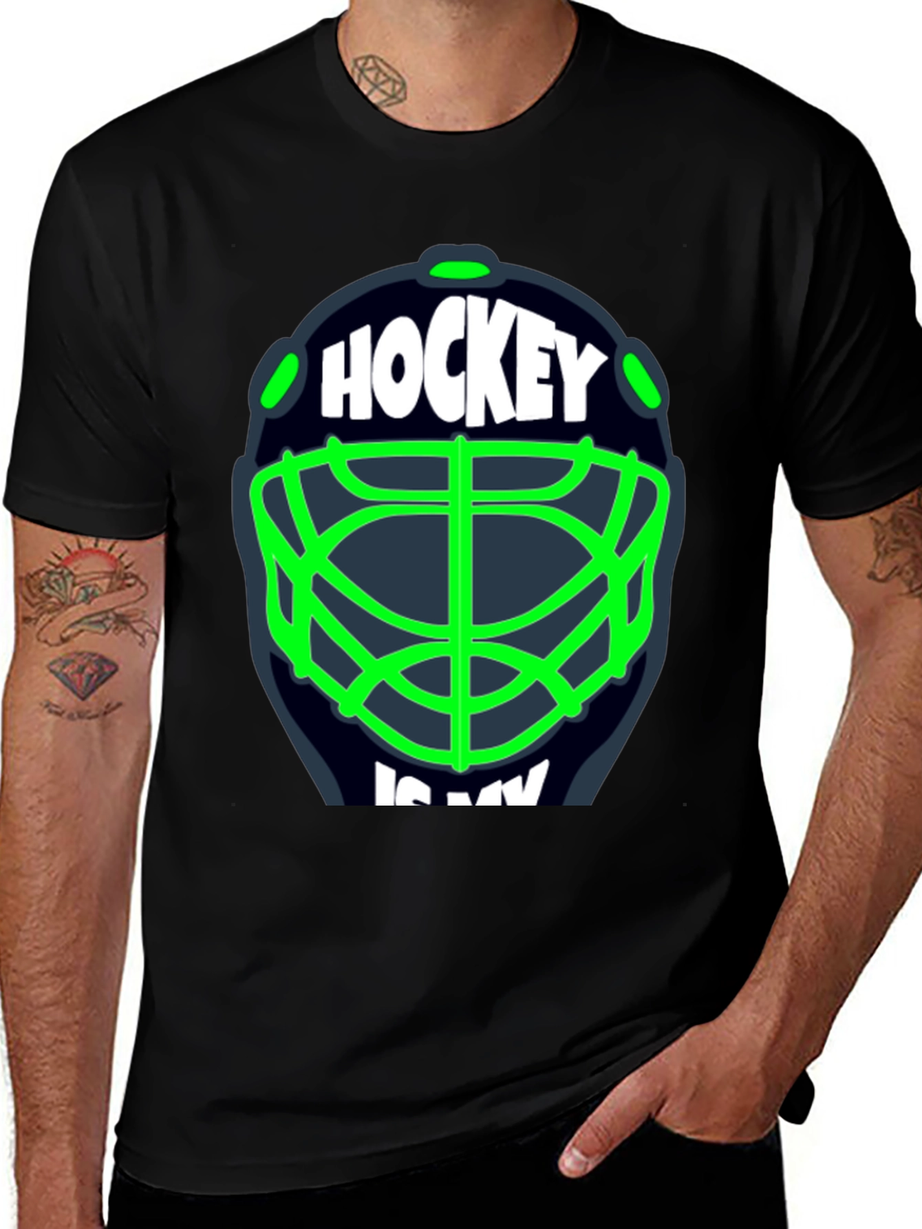 Variant 10 of Hockey Is My... T-Shirt - Black