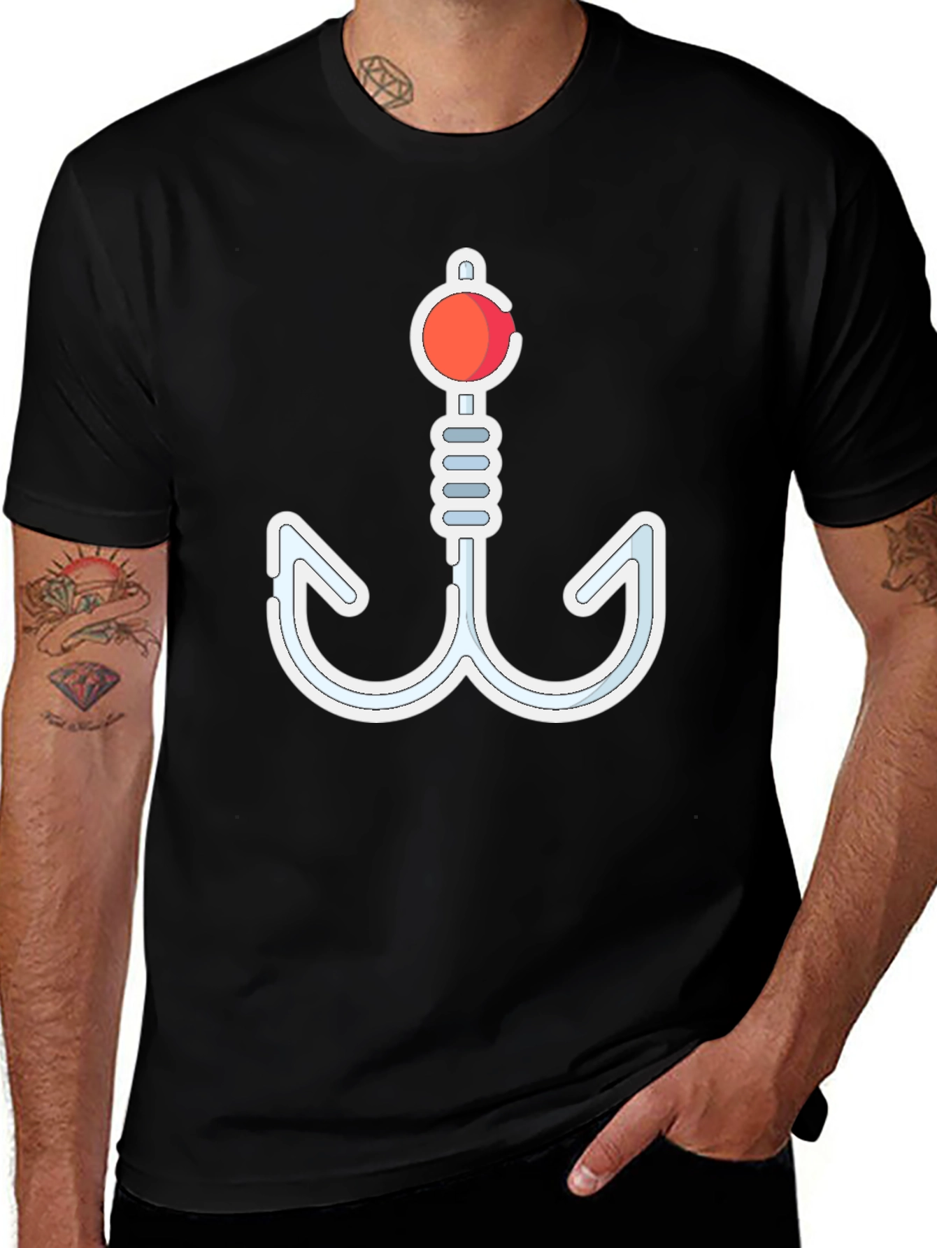 Variant 22 of Novelty Fishing Hook Graphic T-Shirt