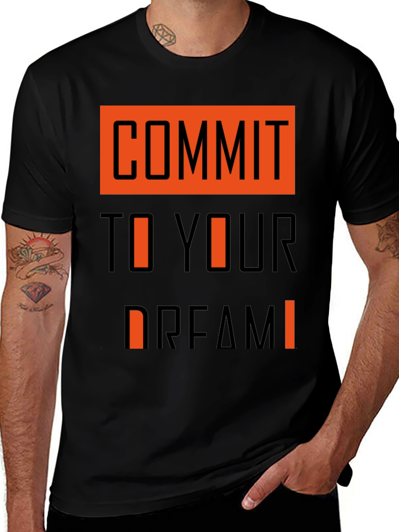 Variant 3 of Commit to Your Dream Graphic Print T-Shirt