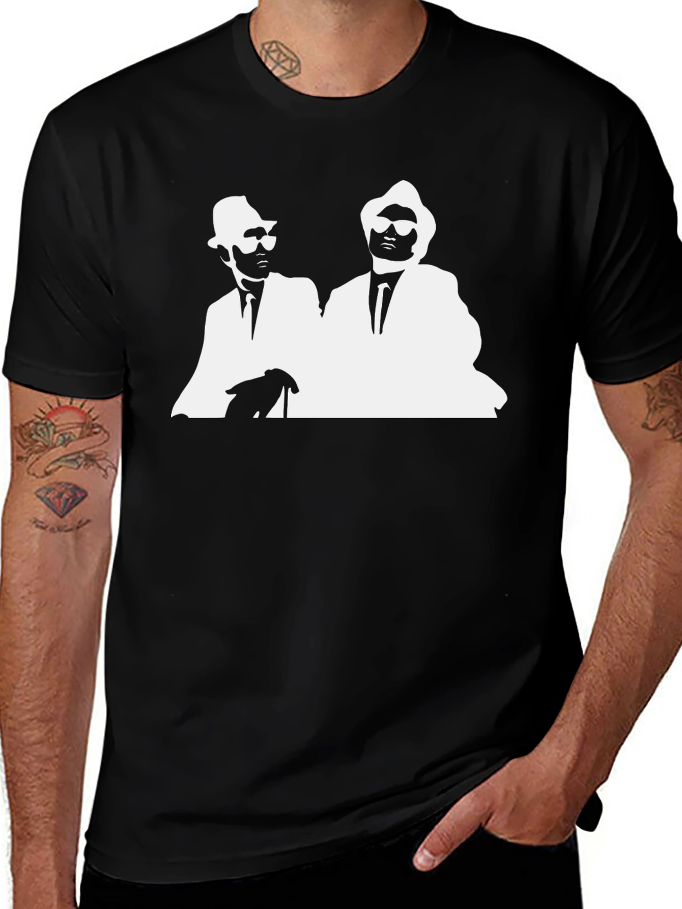 Cool Blues Brothers Graphic Black Tee