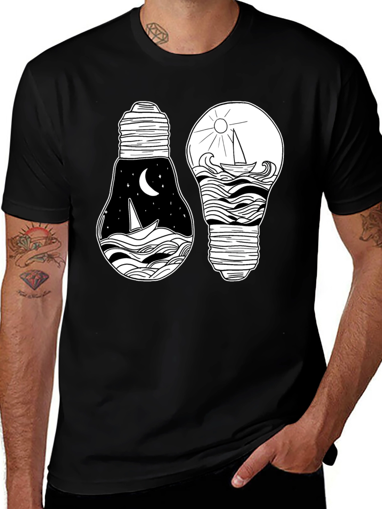 Variant 8 of Nautical Light Bulb Graphic Tee