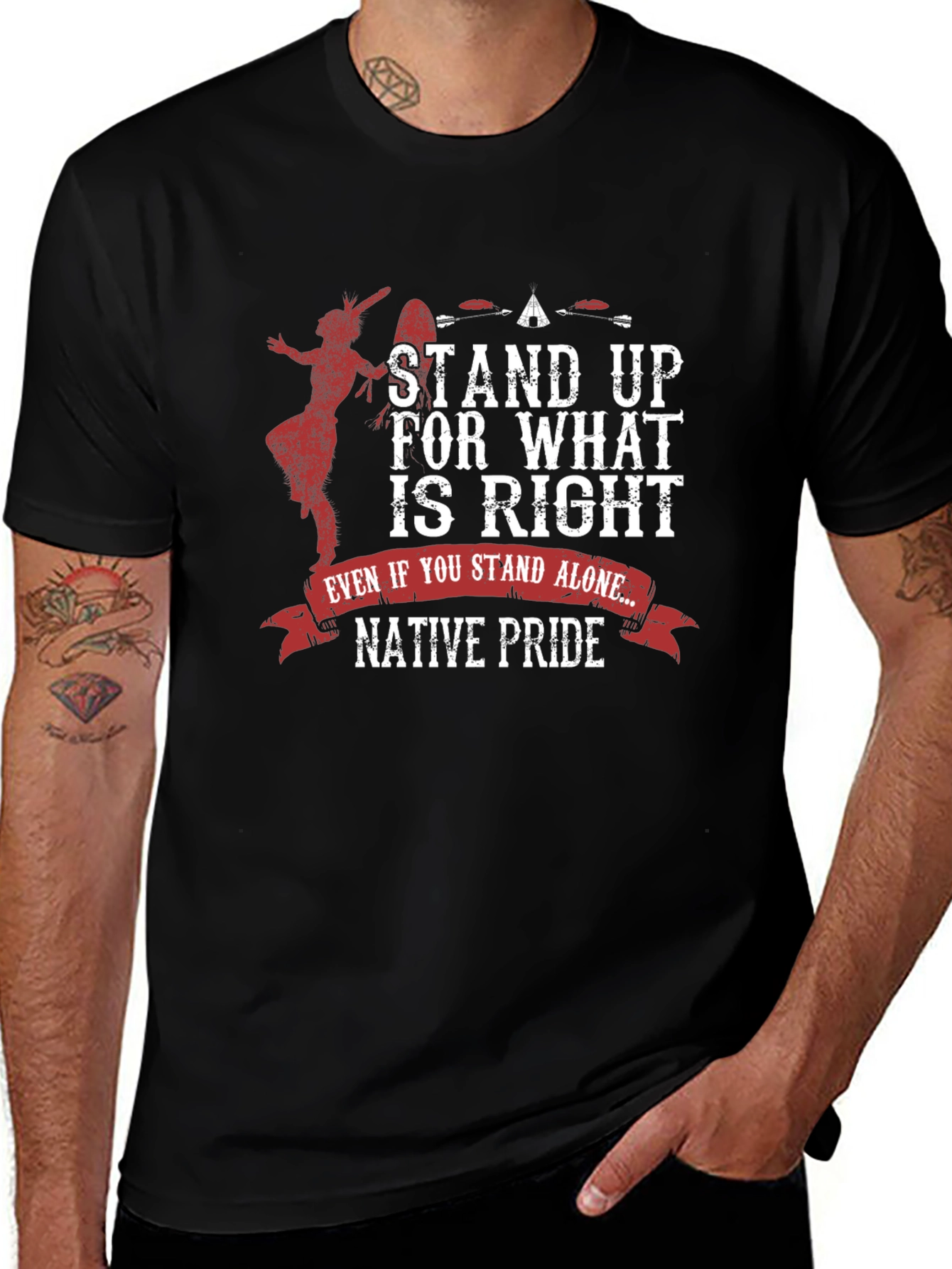 Variant 4 of Native Pride Stand Up Graphic T-Shirt