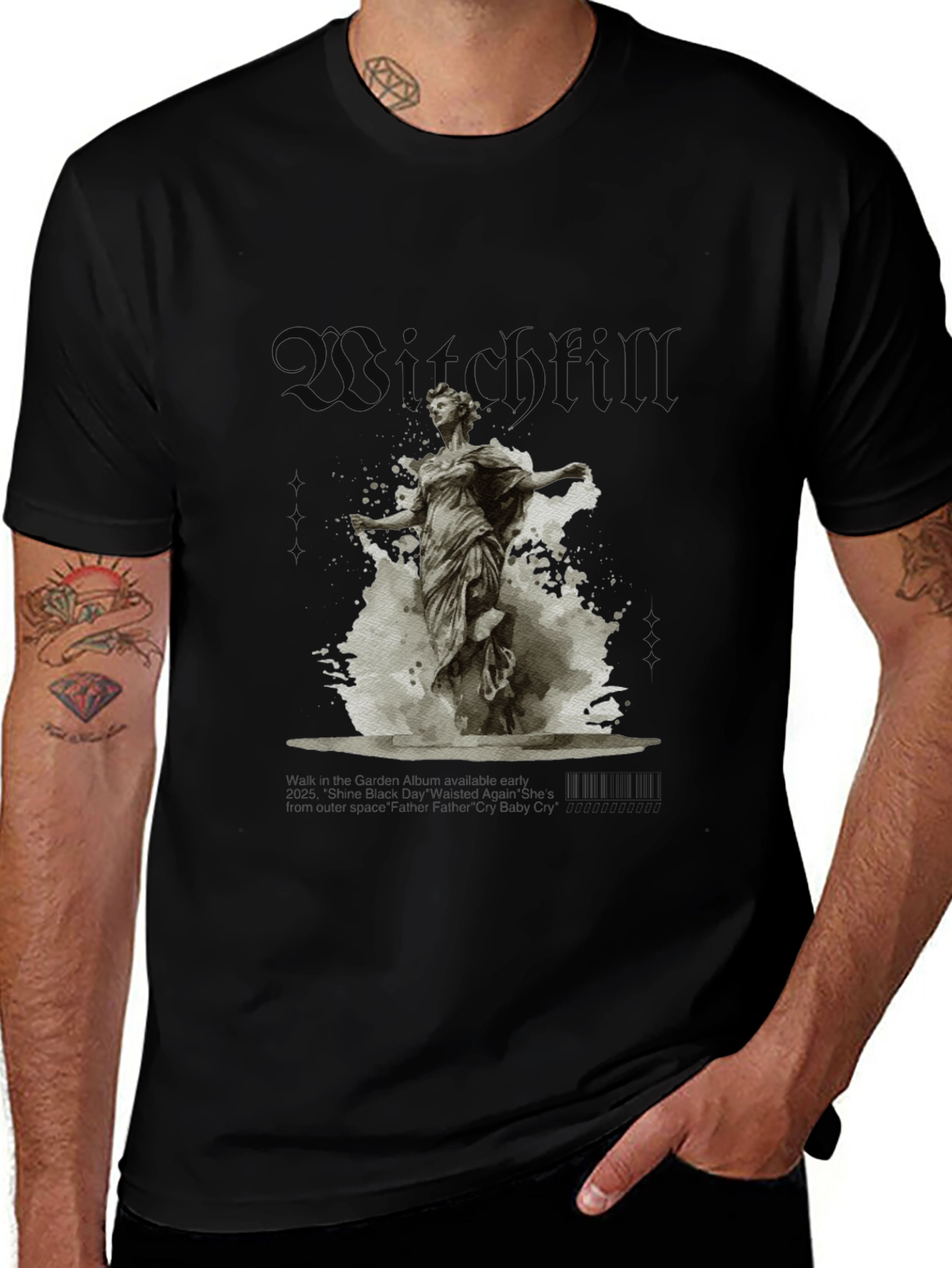 Variant 5 of Witchfull Statue Graphic Print Black T-Shirt