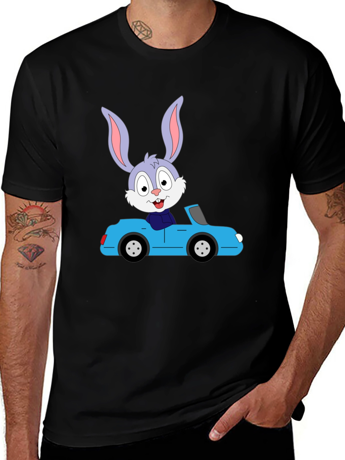 Variant 17 of Cartoon Rabbit in Car Graphic T-Shirt