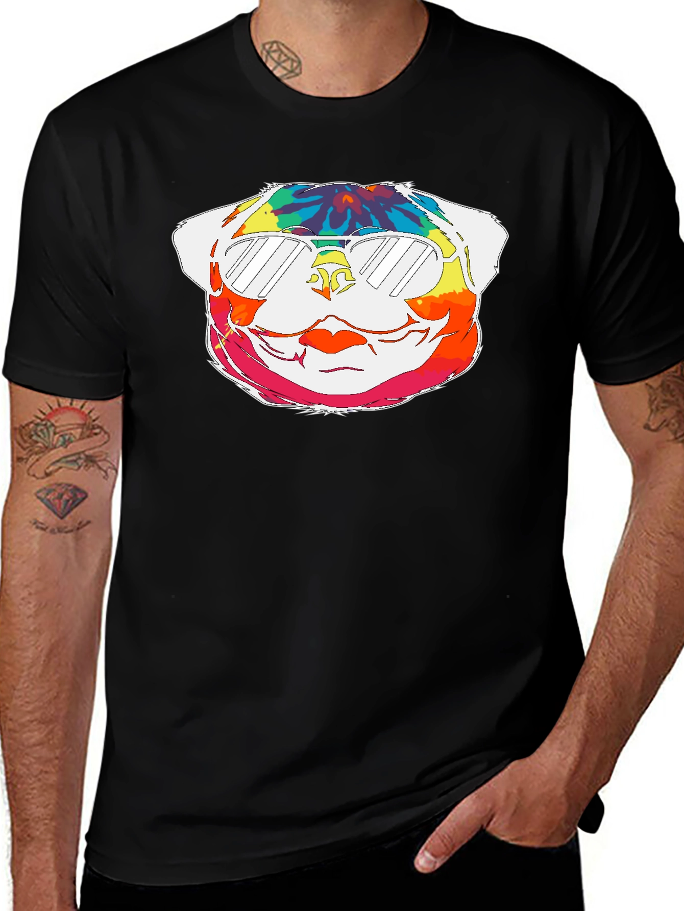 Variant 23 of Tie-Dye Pug Graphic Tee