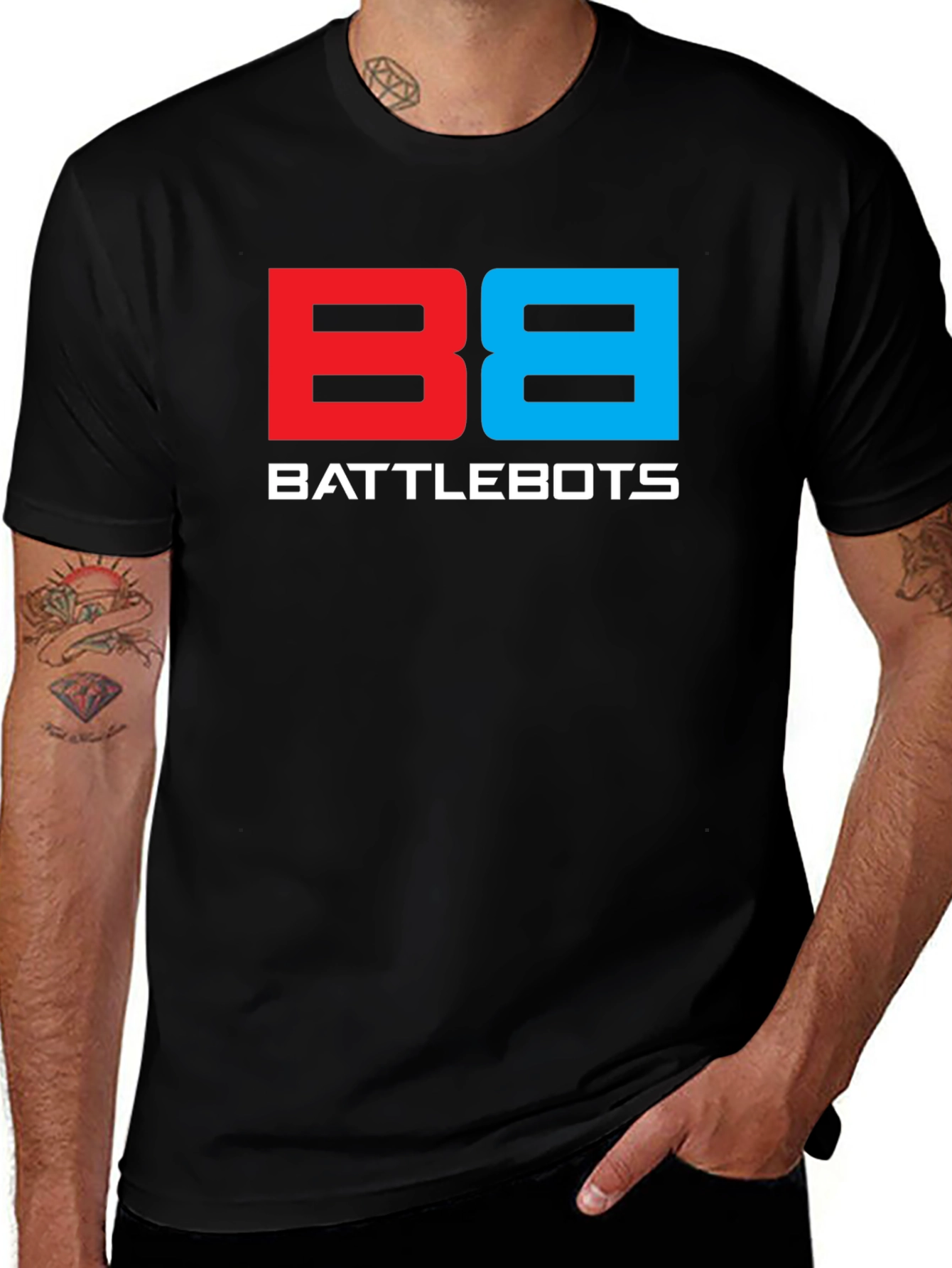 BattleBots Graphic Tee - Red & Blue Logo Black Shirt