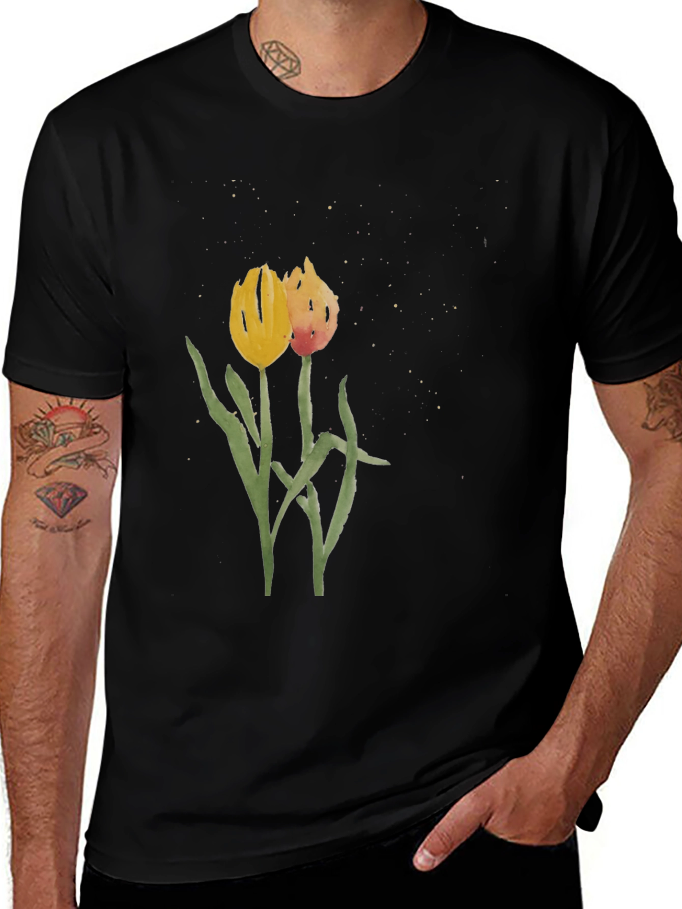 Variant 25 of Floral Tulip Graphic Tee - Stylish Unisex Shirt