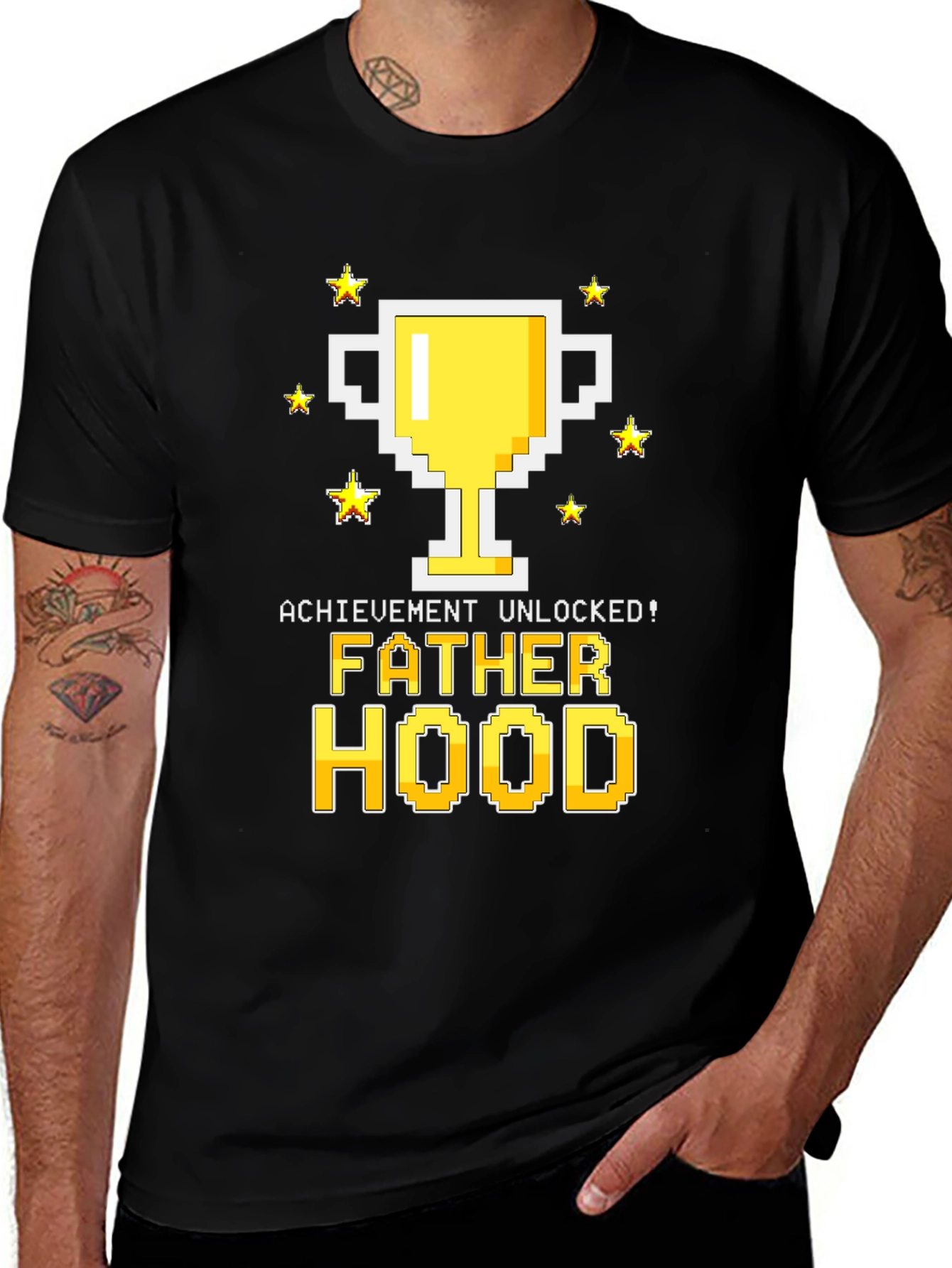 Variant 19 of Fatherhood Unlocked Graphic Tee - Gamer Dad Shirt