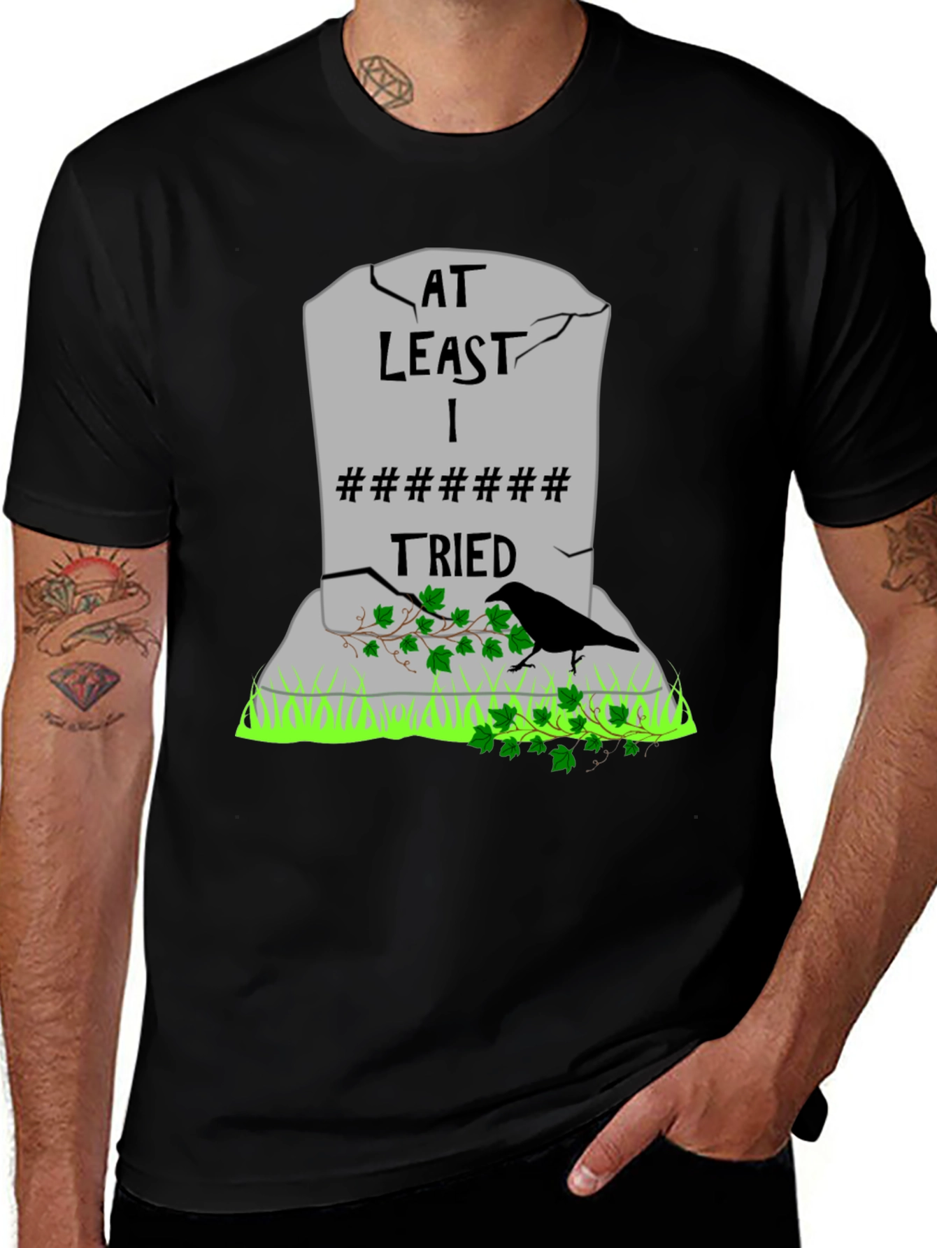 Variant 10 of At Least I Tried T-Shirt - Humorous Tombstone Graphic Tee