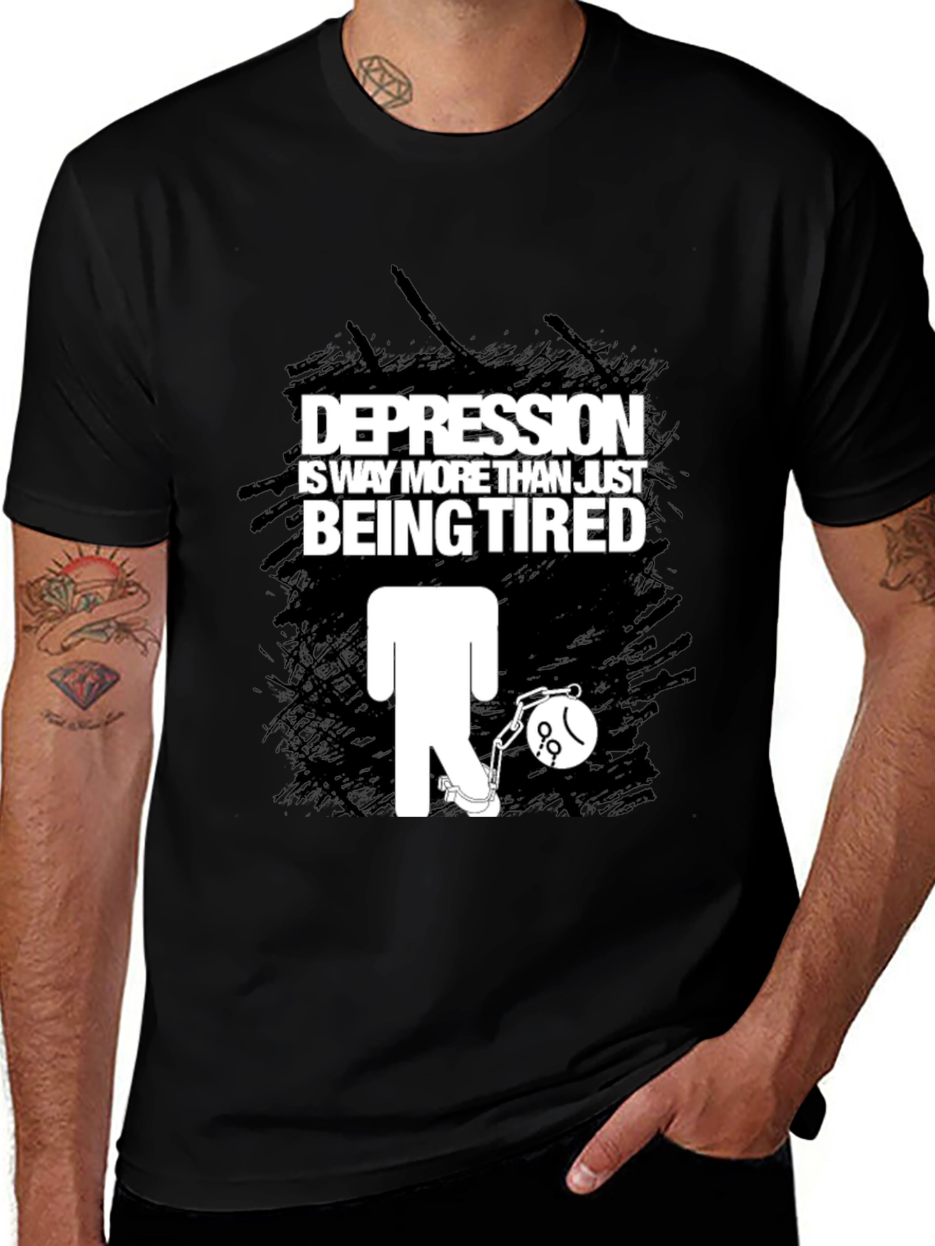 Variant 26 of Depression Awareness Graphic T-Shirt - Black
