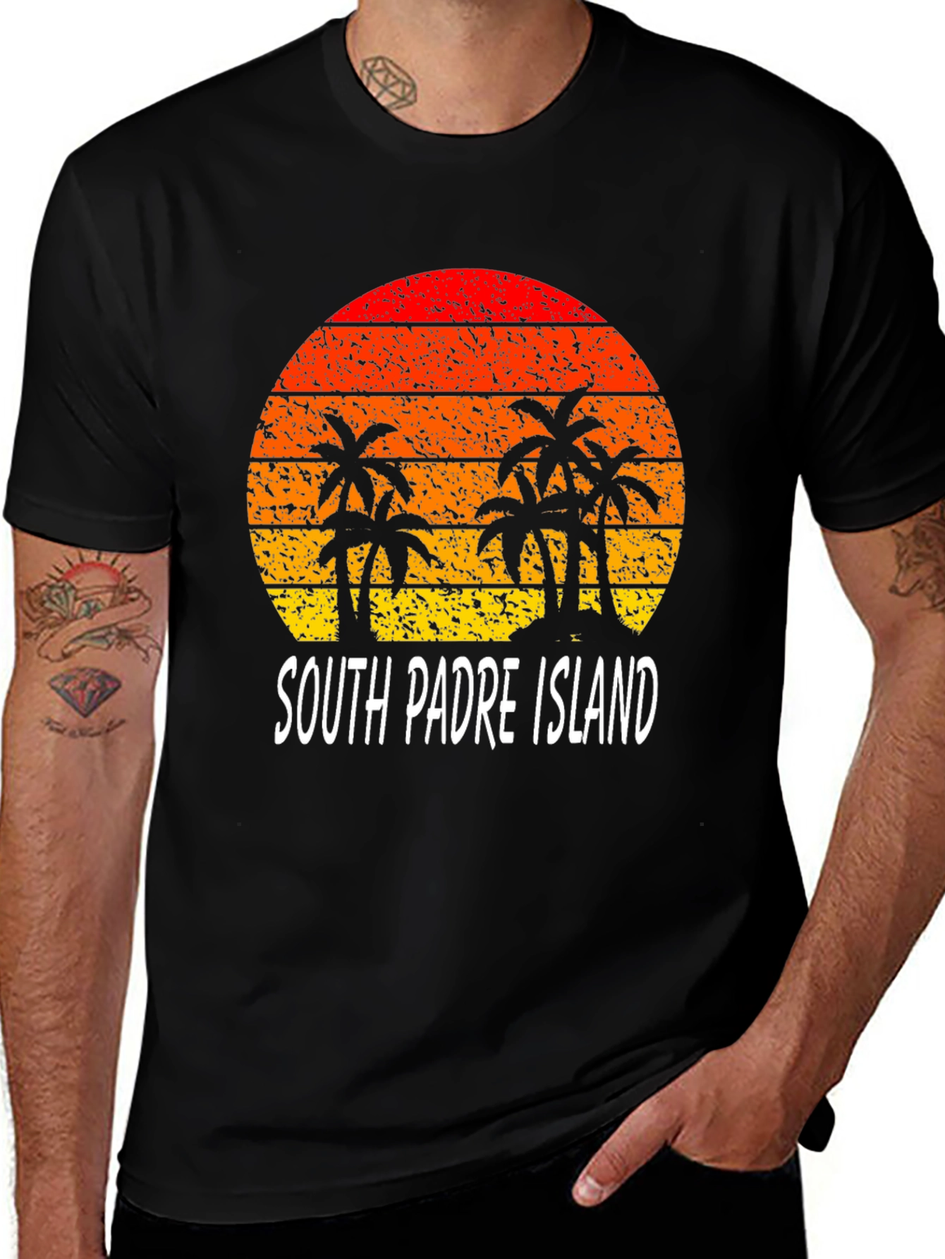 Variant 28 of South Padre Island Retro Sunset Graphic Tee