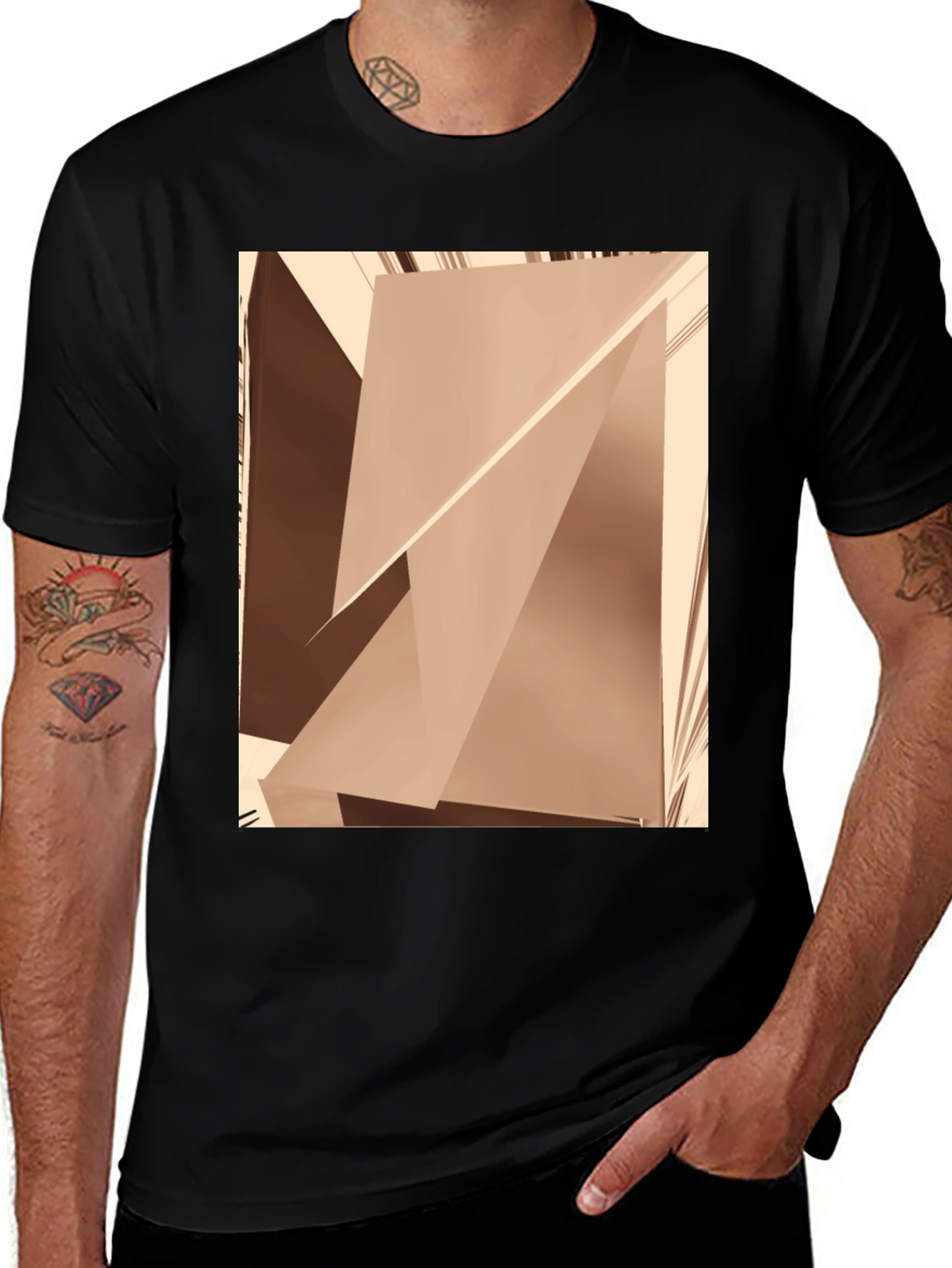 Variant 14 of Abstract Geometry Graphic Tee - Modern Art Shirt
