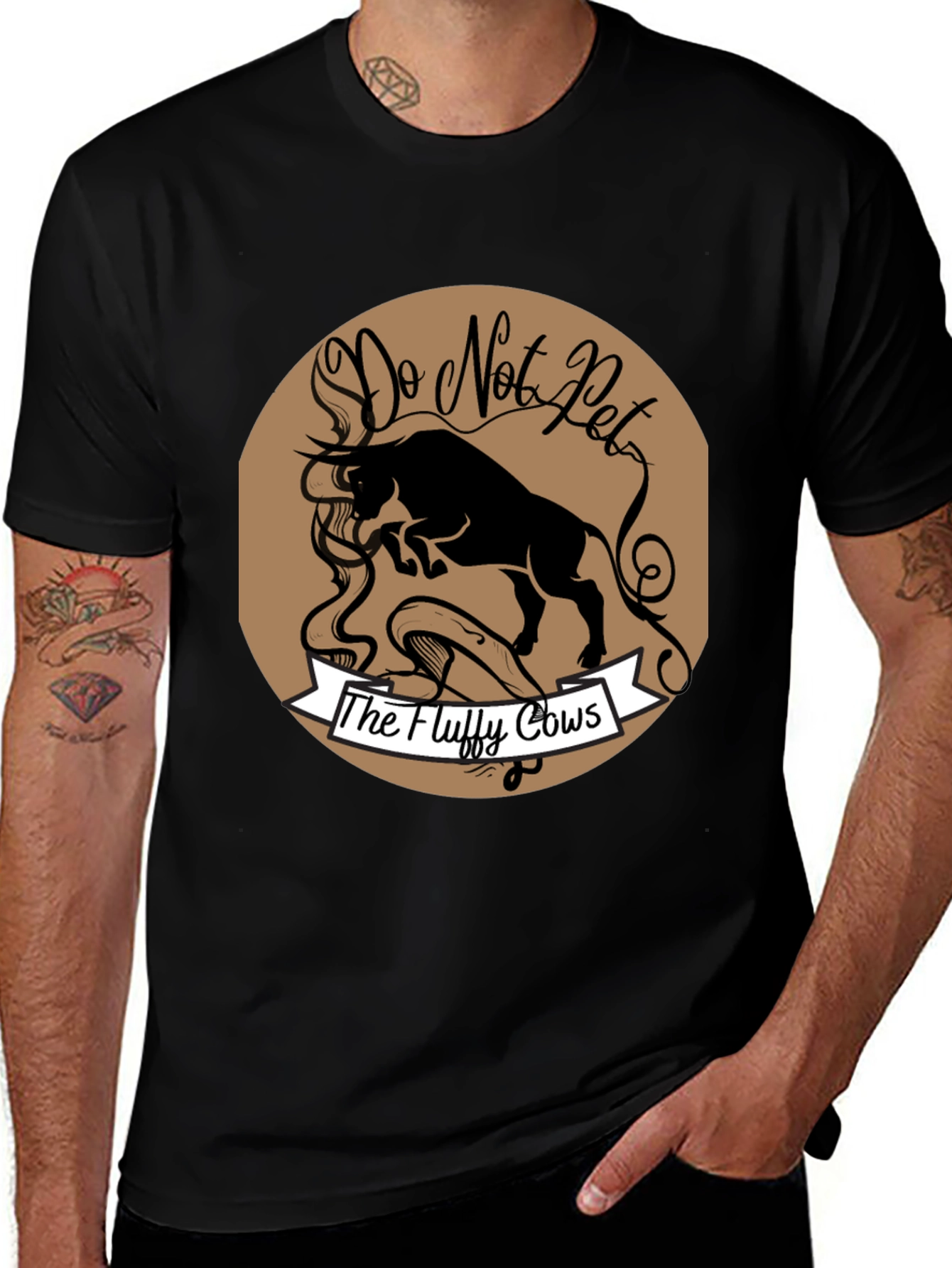 Variant 24 of Do Not Pet the Fluffy Cows Graphic T-Shirt