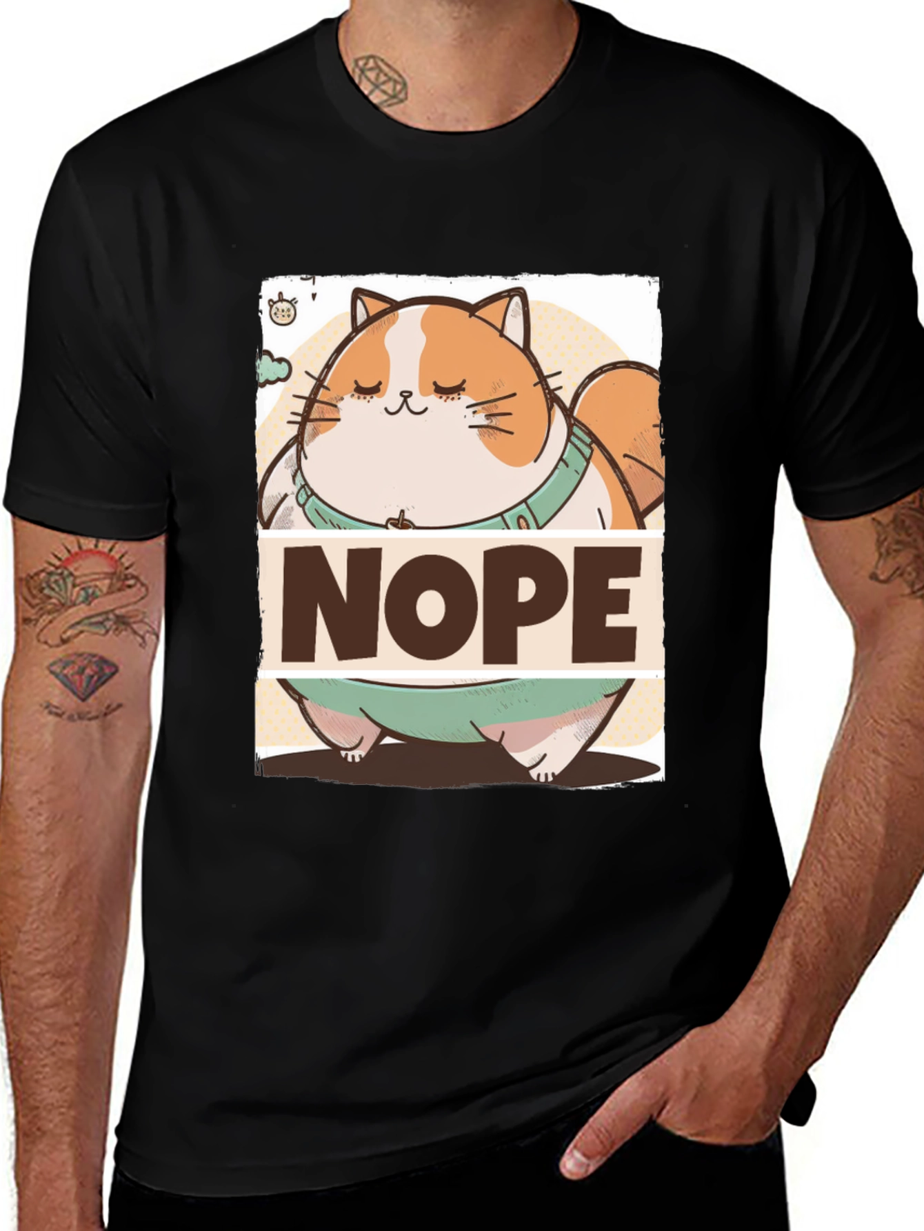 Variant 17 of Nope Cat T-Shirt - Funny Graphic Tee