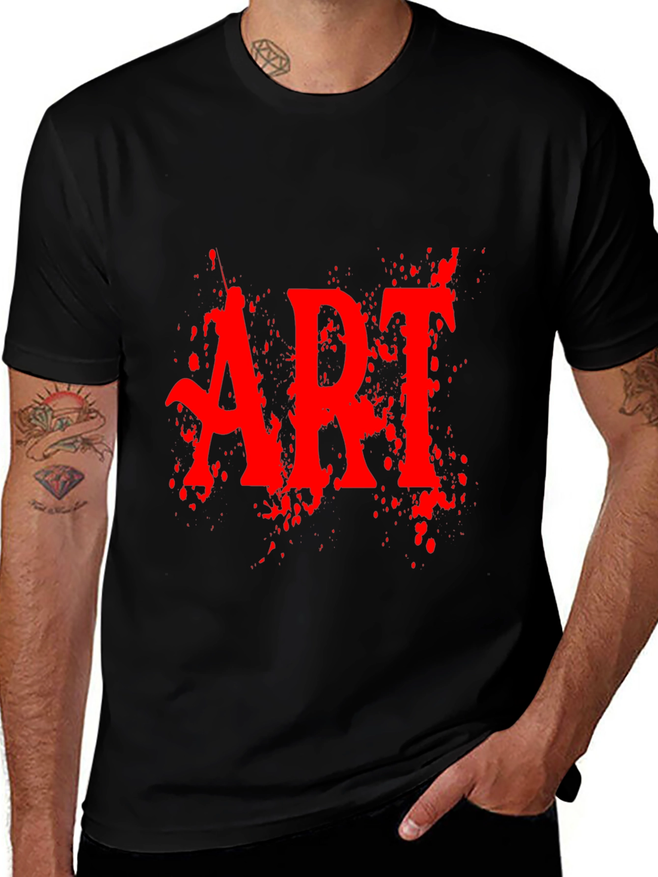 Variant 25 of Edgy 'ART' Graphic Print Black Tee
