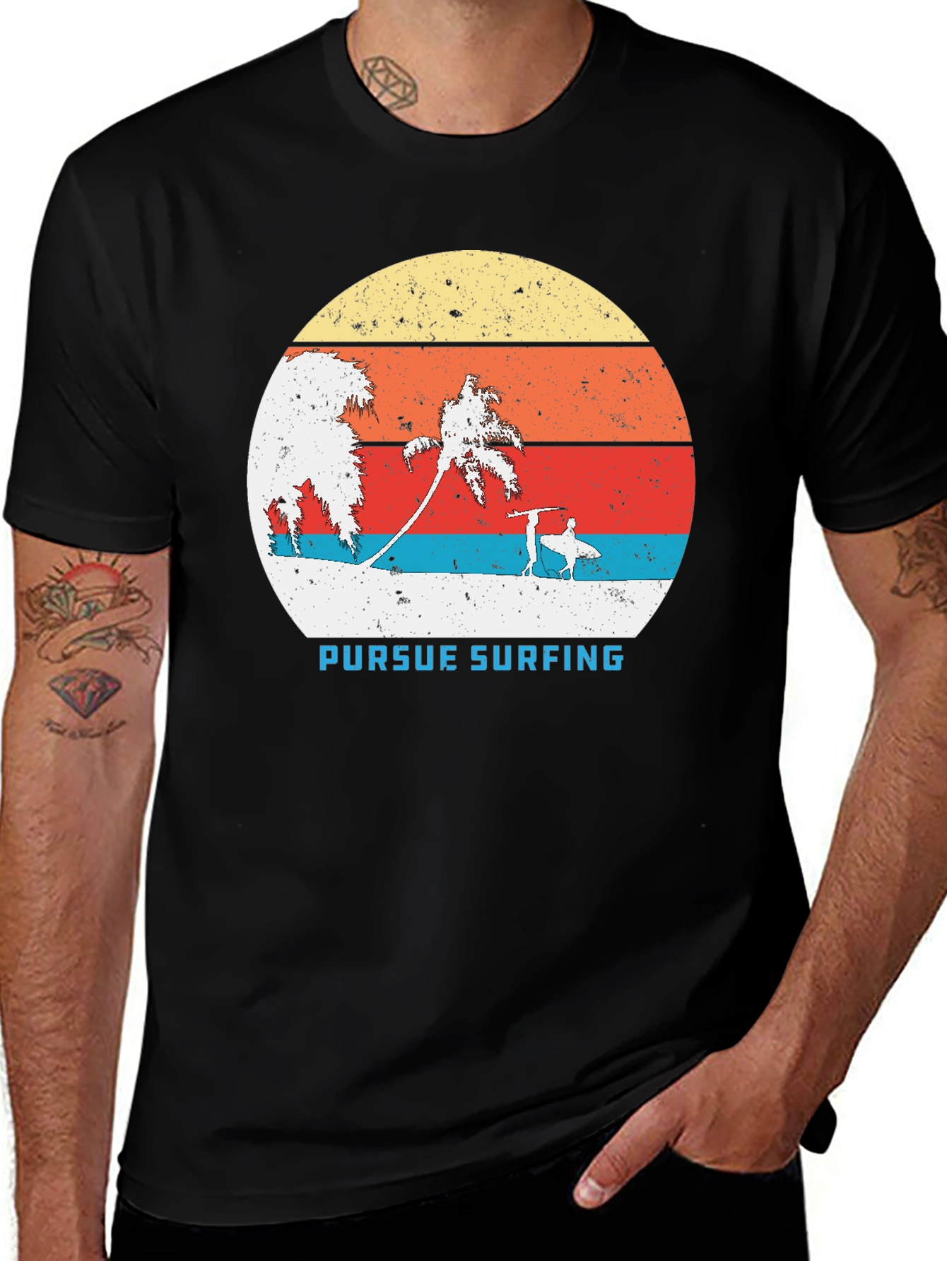 Variant 12 of Pursue Surfing Graphic Tee - Retro Beach Vibes