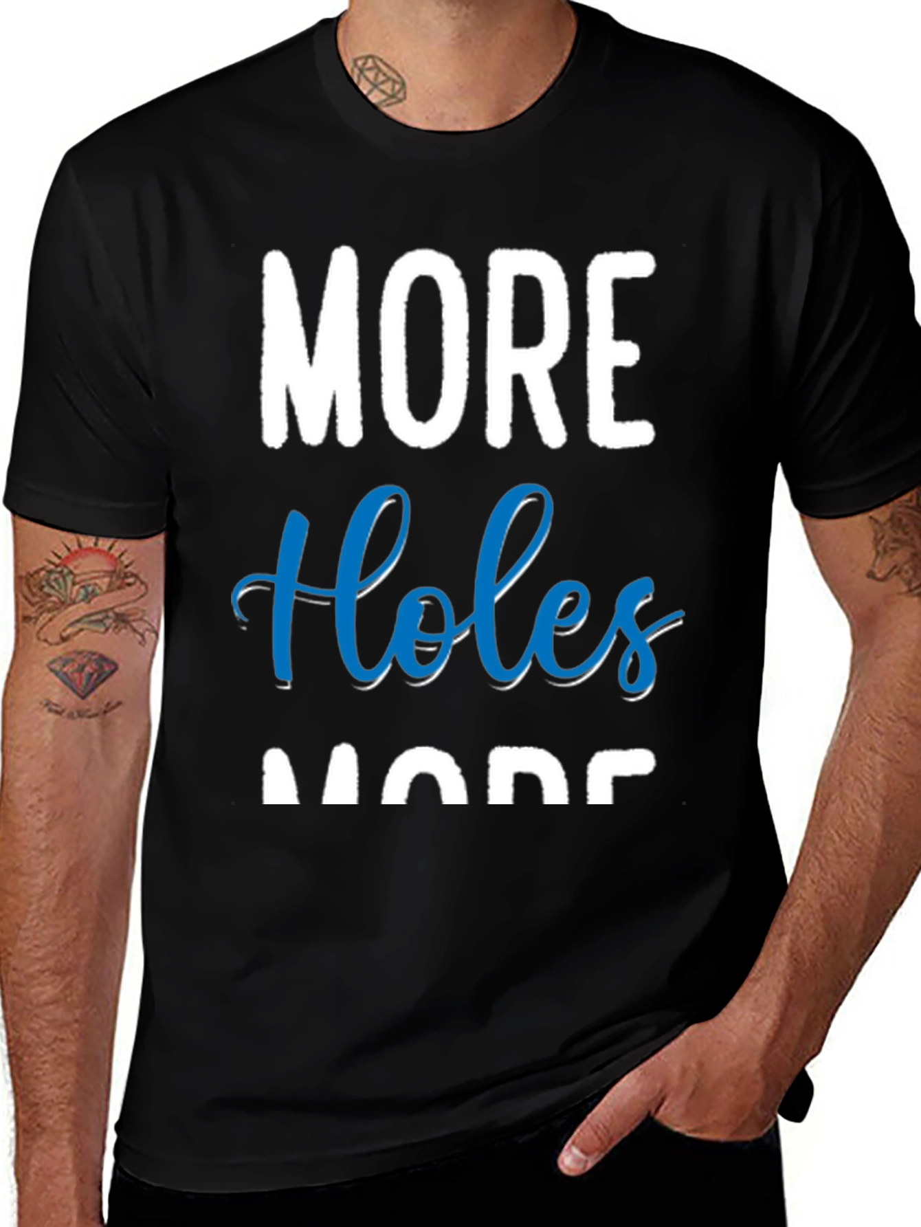 Variant 5 of More Holes More Fun Black Cotton T-Shirt