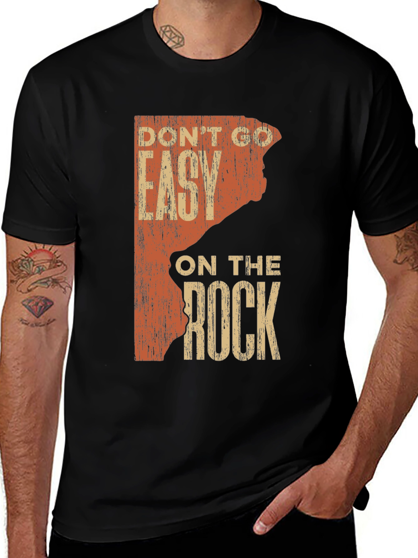 Variant 6 of Rock Climbing T-Shirt: Don't Go Easy on the Rock