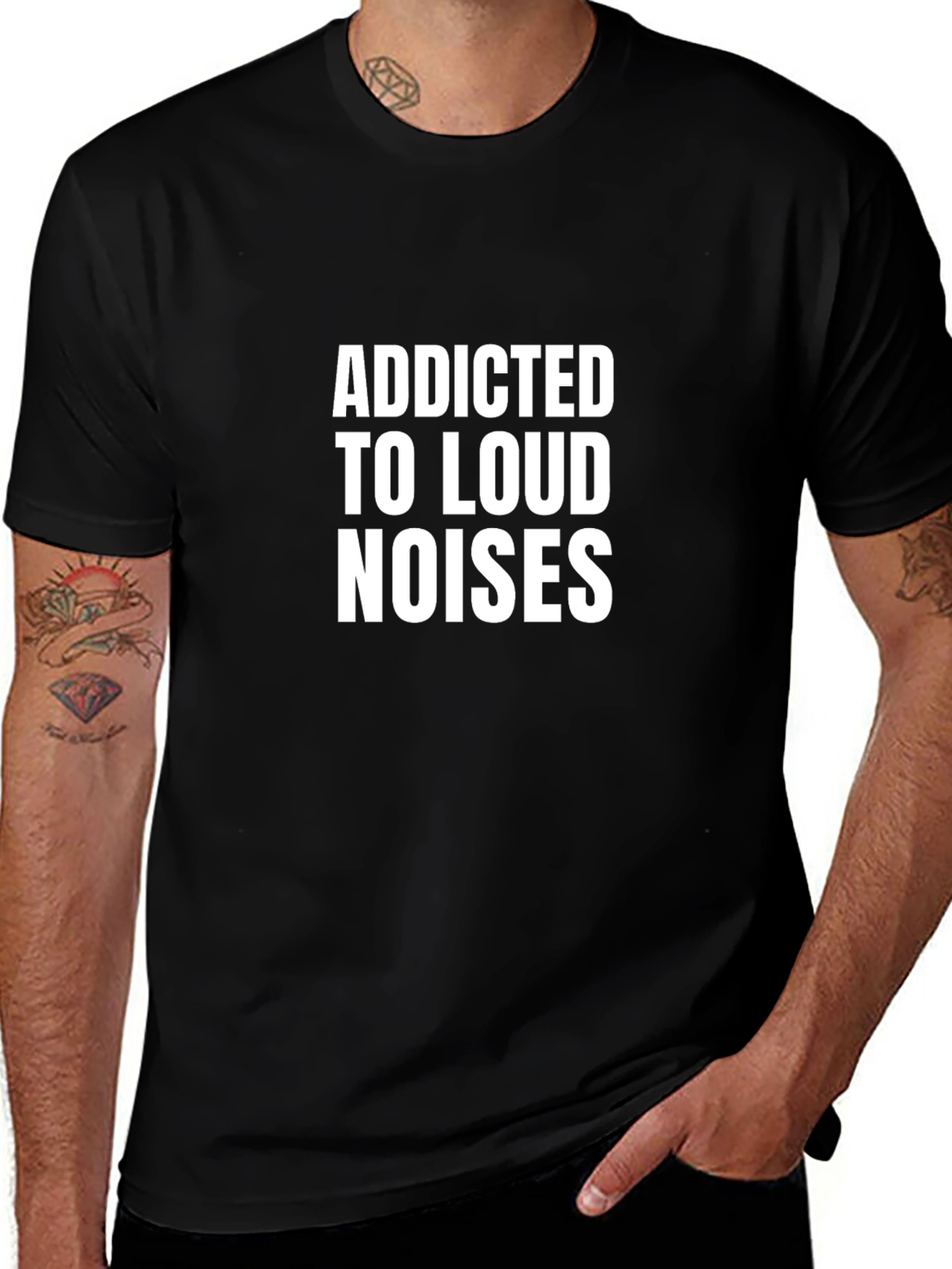 Variant 12 of Addicted to Loud Noises Black T-Shirt