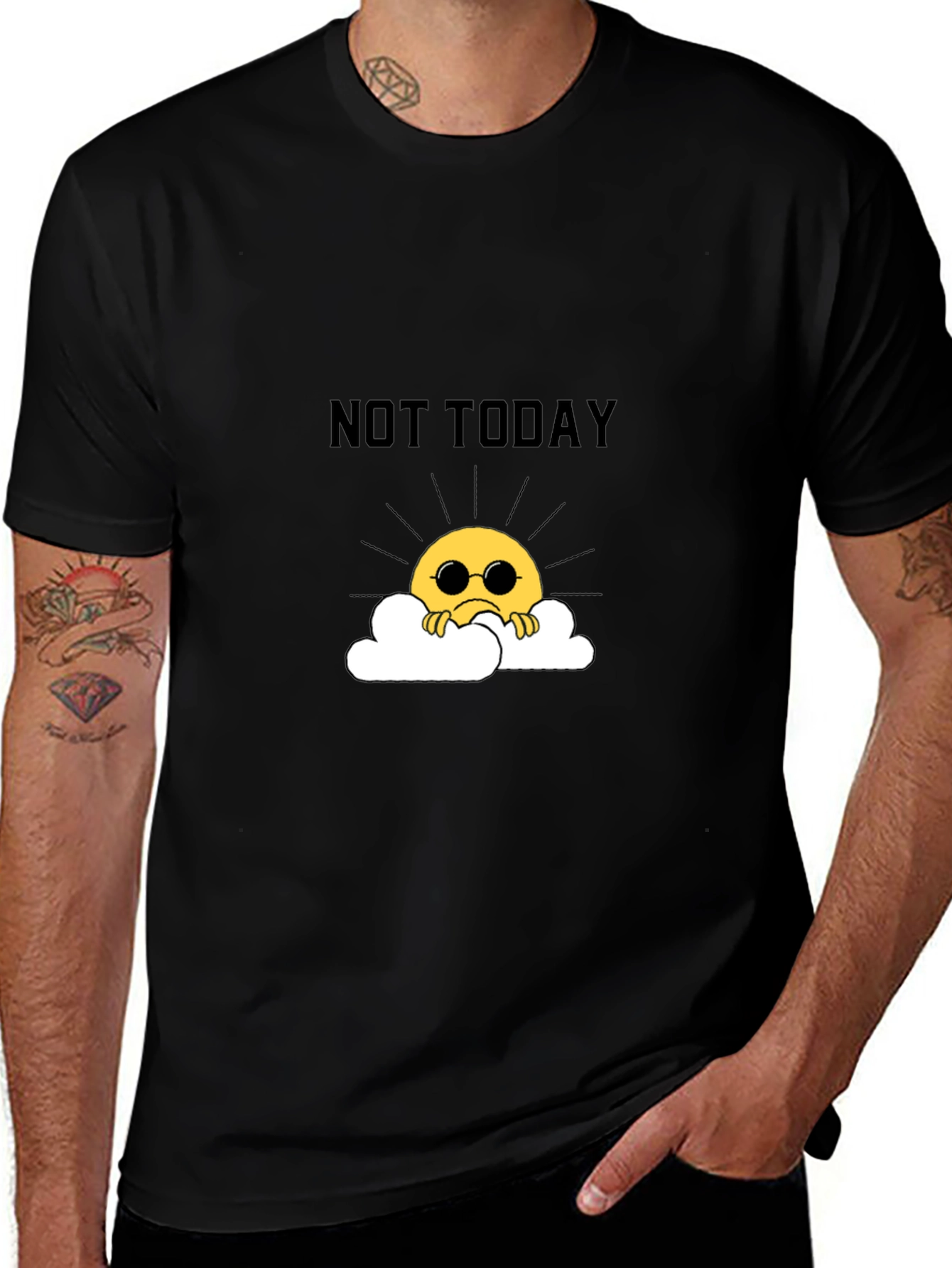 Variant 23 of Not Today Graphic Tee - Unisex Black T-Shirt