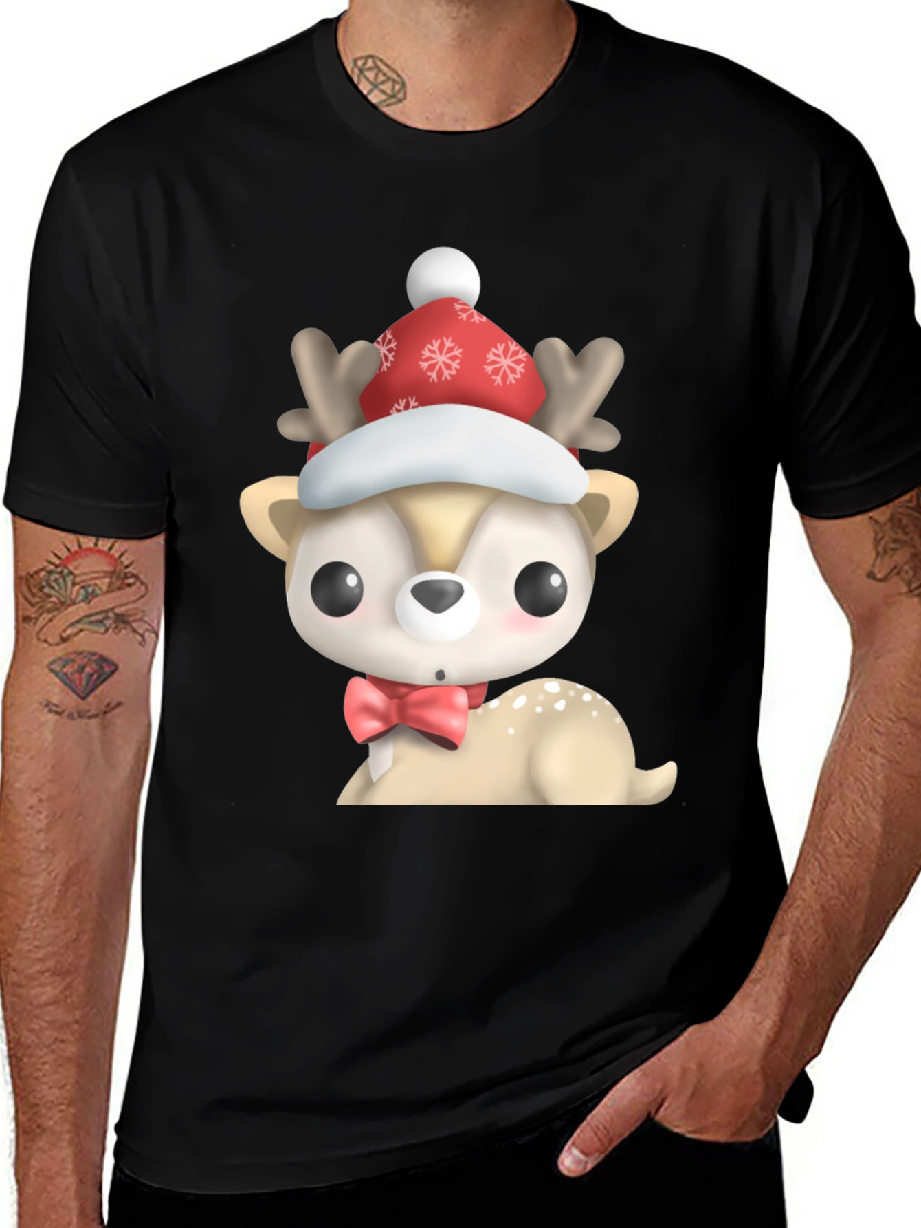 Cute Cartoon Deer Christmas T-Shirt