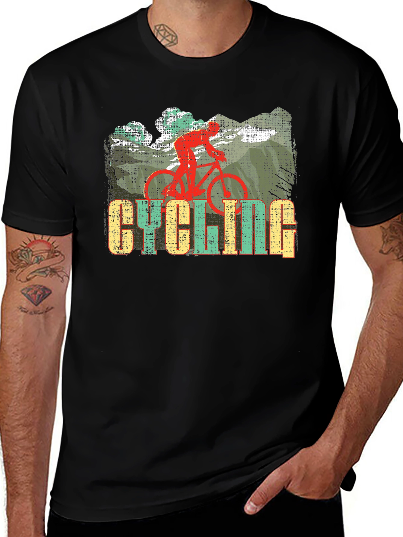 Variant 9 of Cycling Graphic T-Shirt: Vintage Style Bike Design