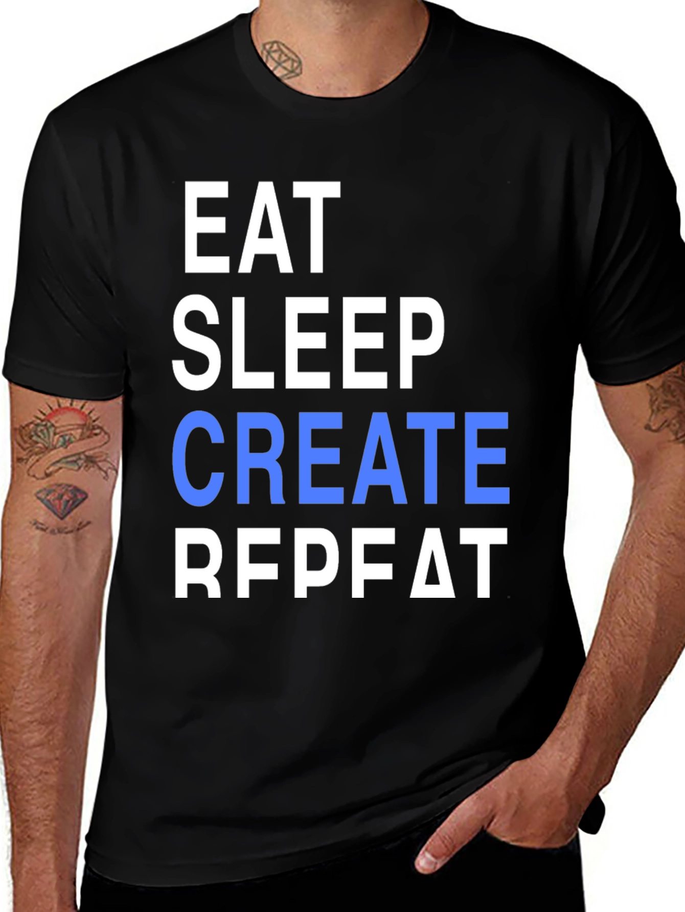 Variant 19 of Eat Sleep Create Repeat Graphic Tee