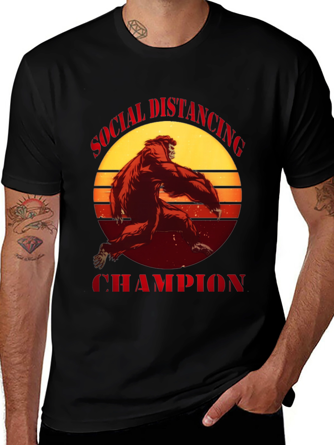Variant 24 of Social Distancing Champion Bigfoot T-Shirt