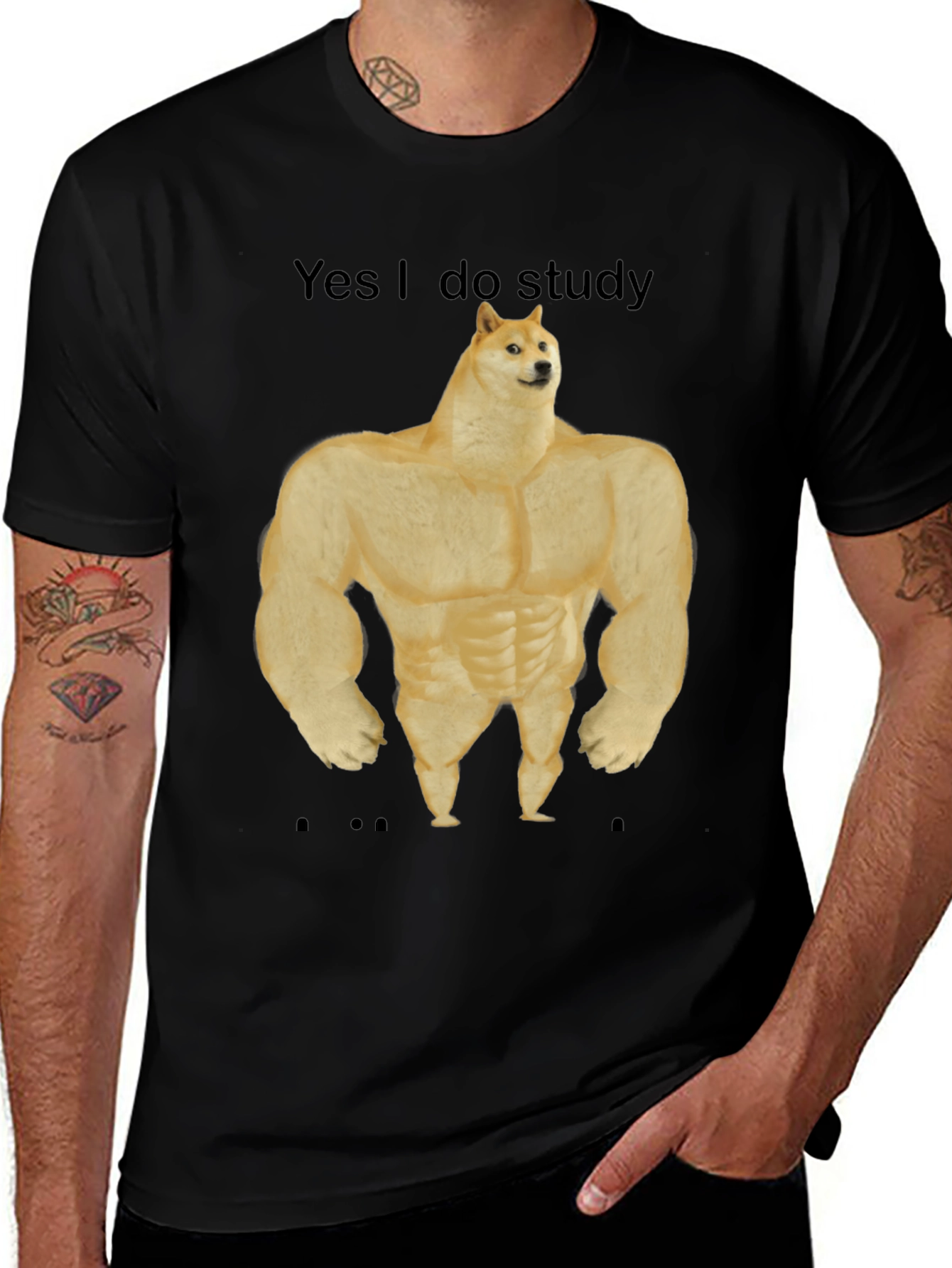 Variant 12 of "Yes I do study" Meme Doge T-Shirt