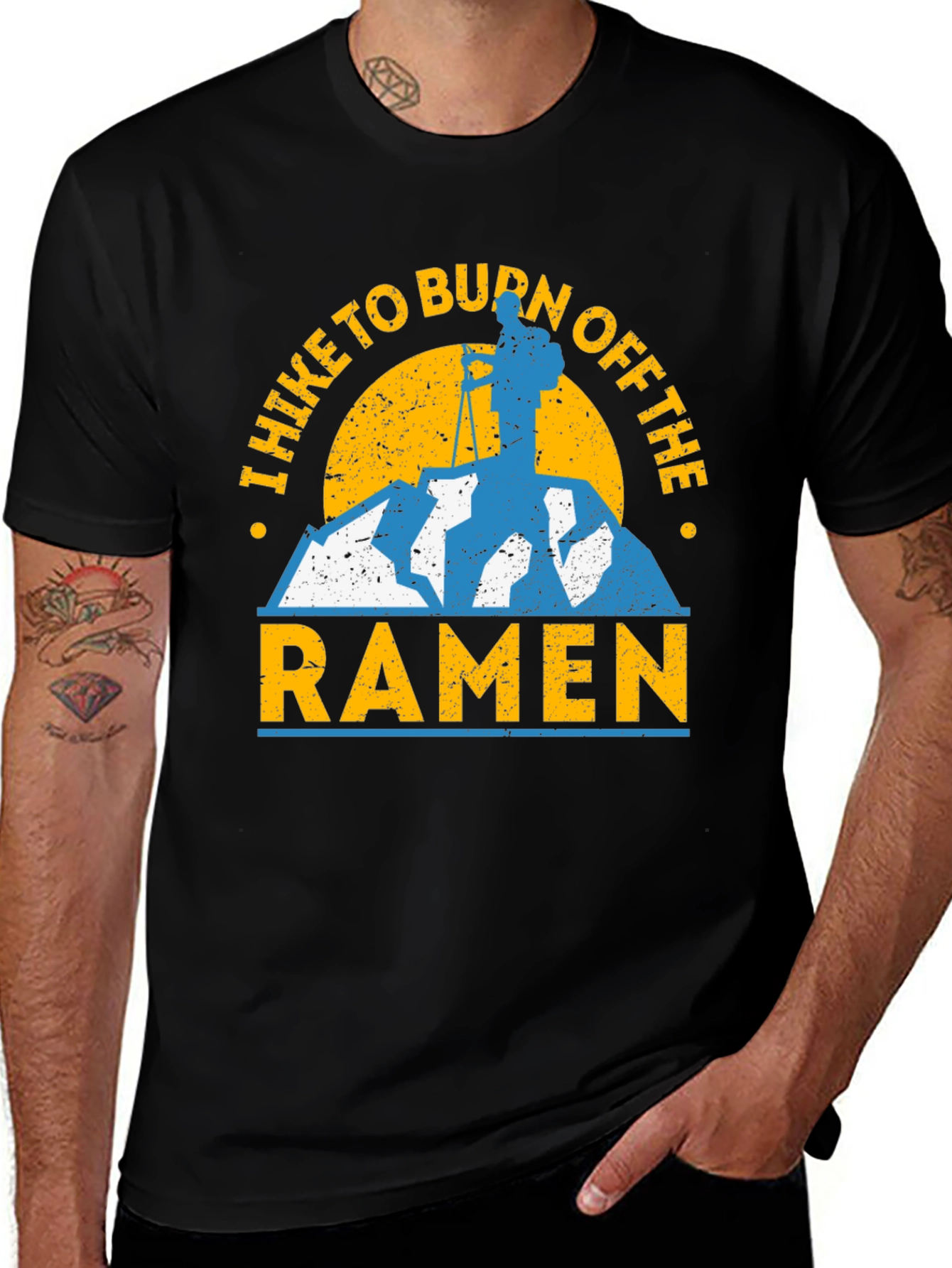 Black Hike to Burn Off the Ramen T-Shirt main image