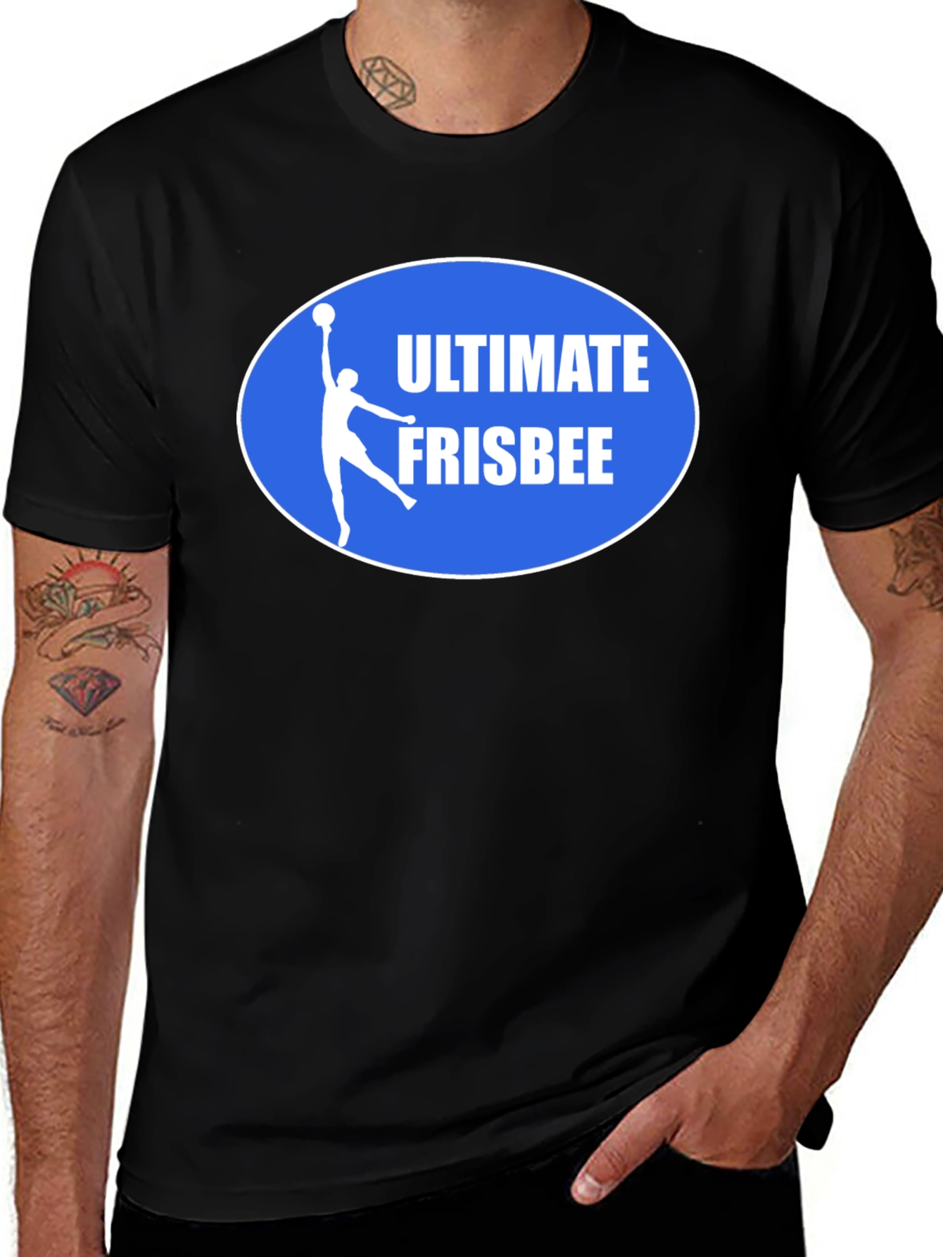 Ultimate Frisbee Graphic T-Shirt - Black