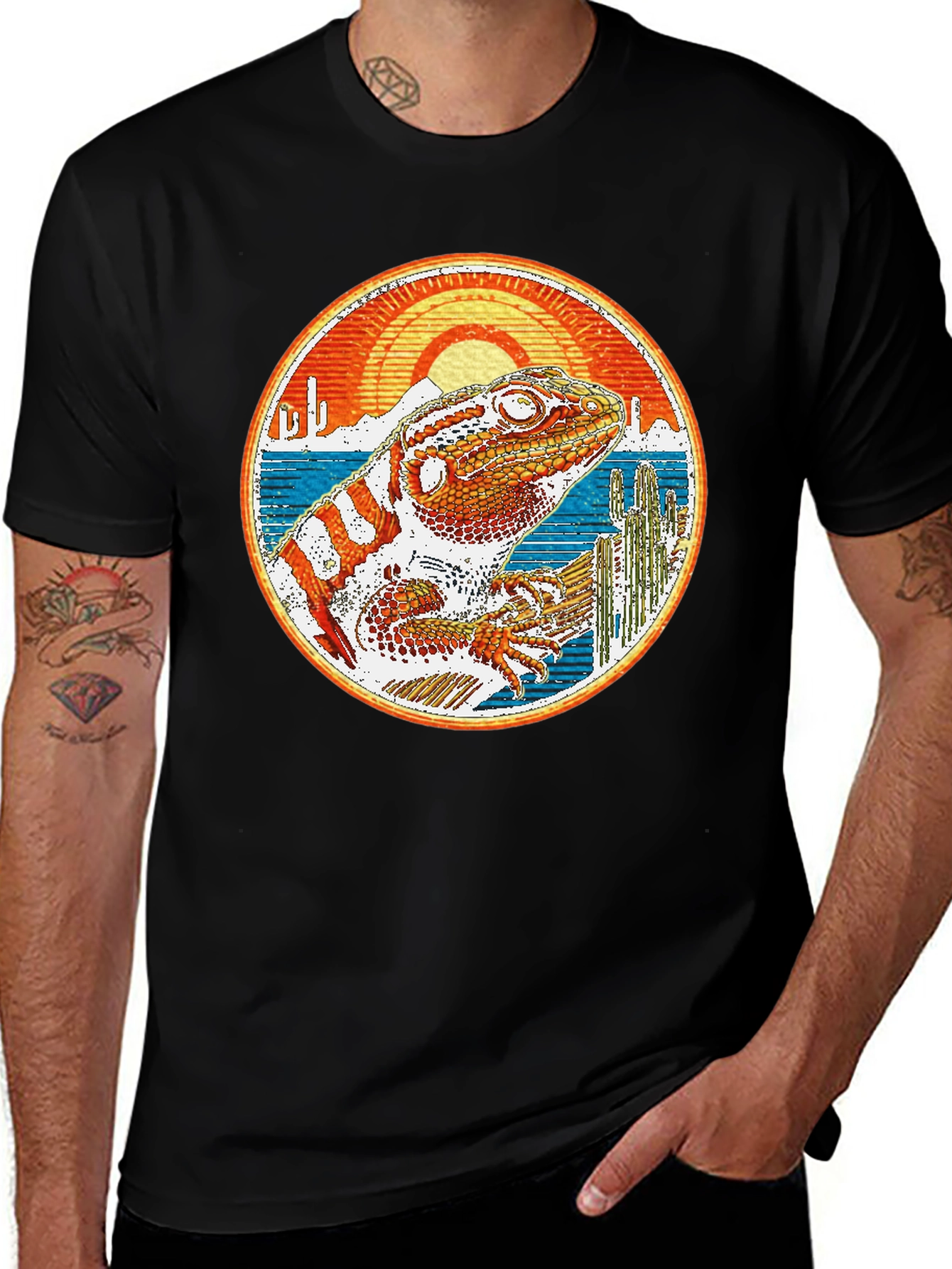 Variant 13 of Bearded Dragon Desert T-Shirt - Unique Reptile Graphic Tee