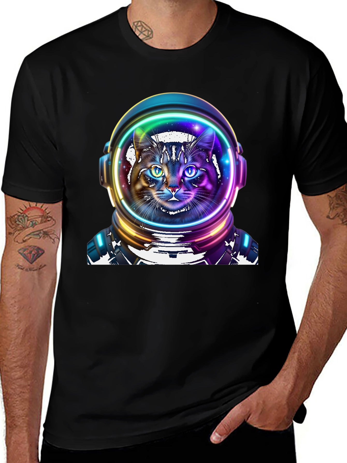 Variant 5 of Astronaut Cat Graphic Tee - Space Kitty T-Shirt