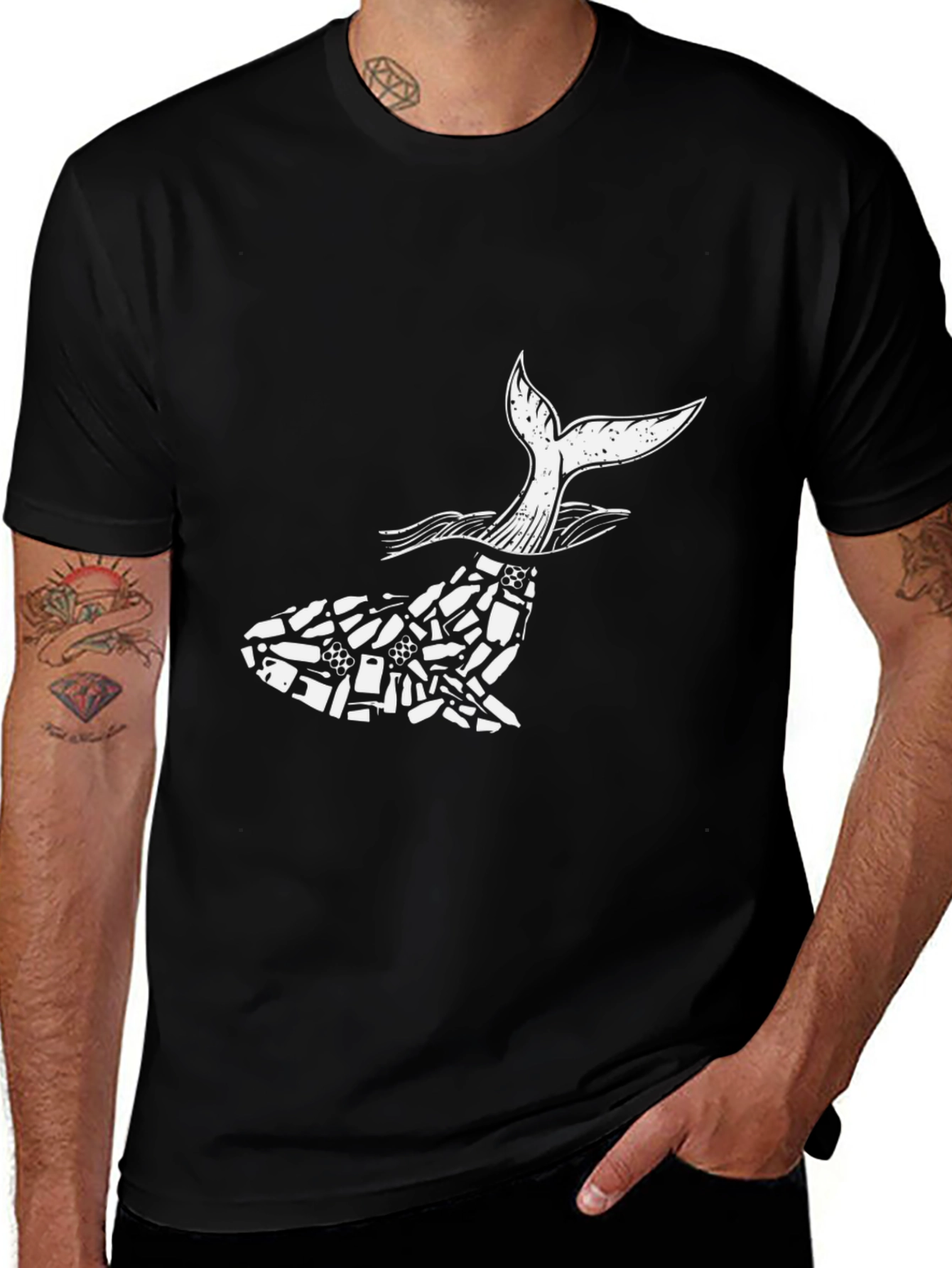 Variant 27 of Whale Trash Graphic T-Shirt - Black