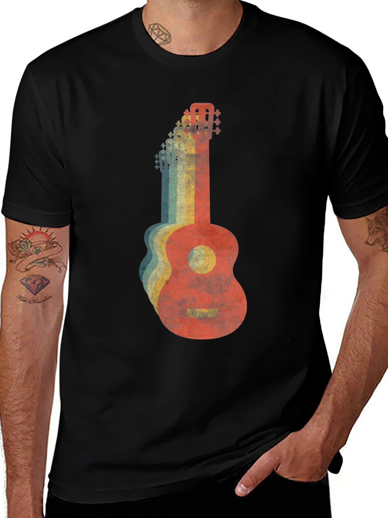 Retro Guitar Graphic Tee - Cool Music Lover Shirt