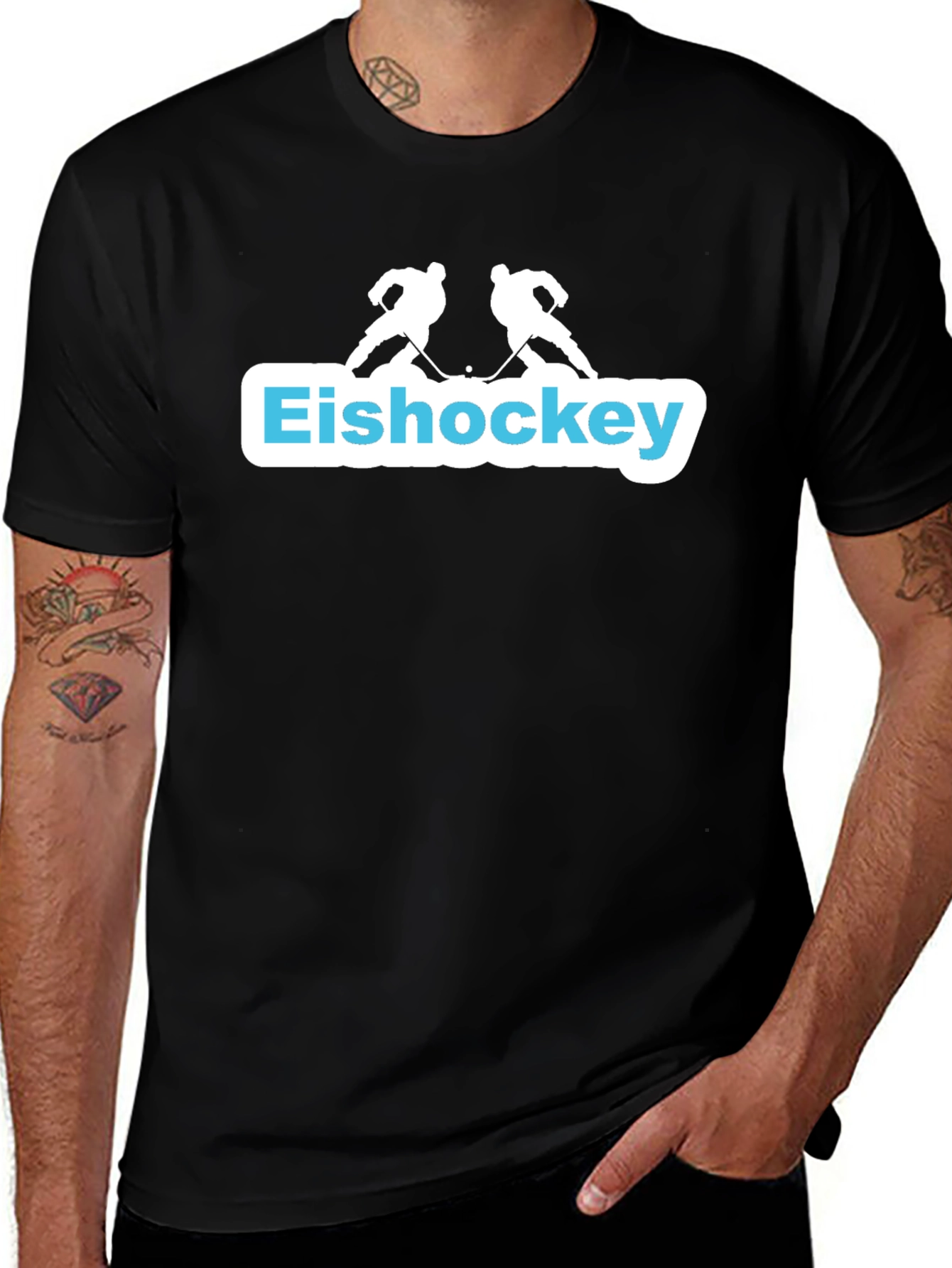 Eishockey T-Shirt - Hockey Player Silhouette Graphic Tee