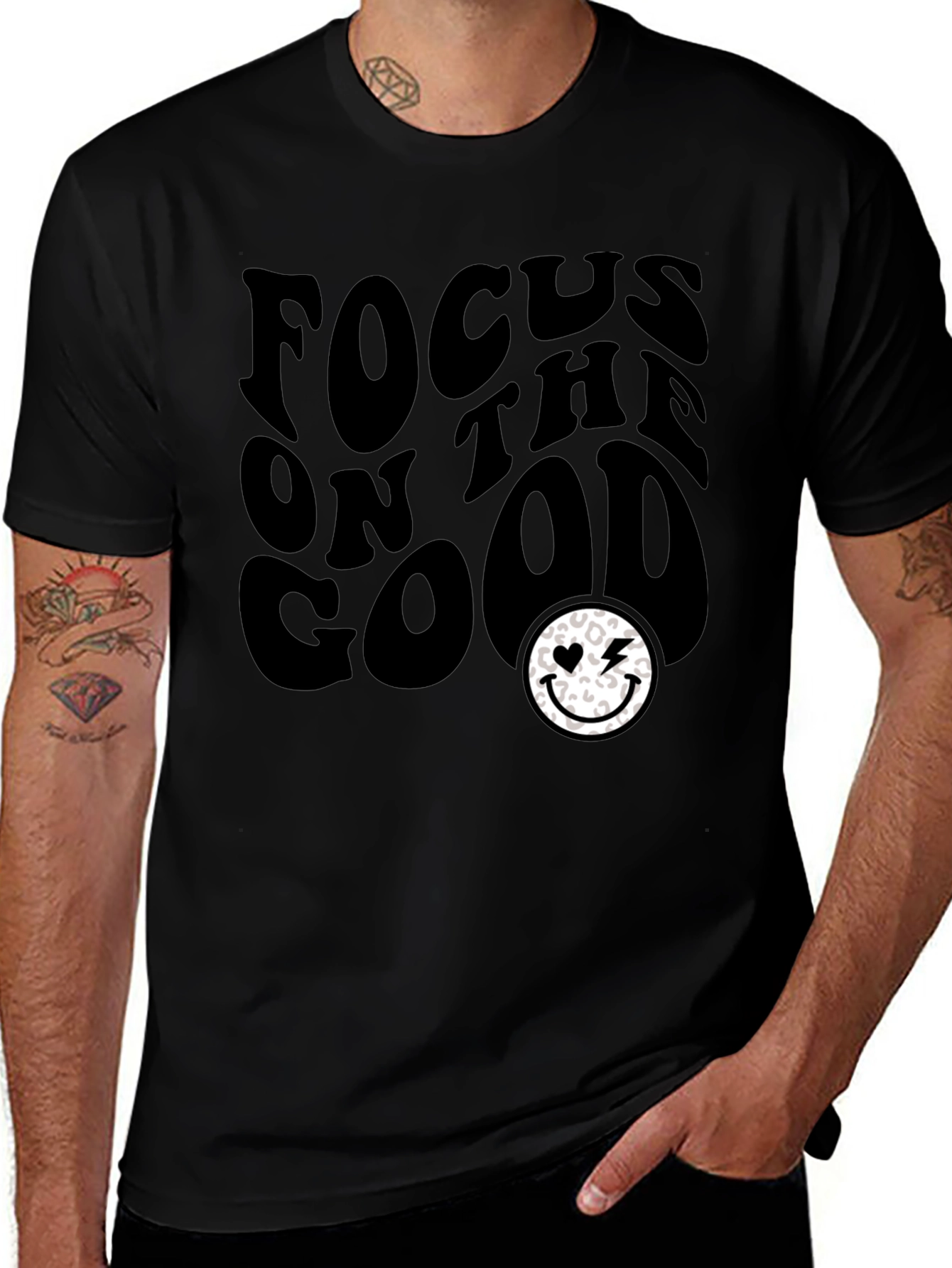 Variant 18 of Focus On The Good Graphic Tee - Trendy Unisex Shirt