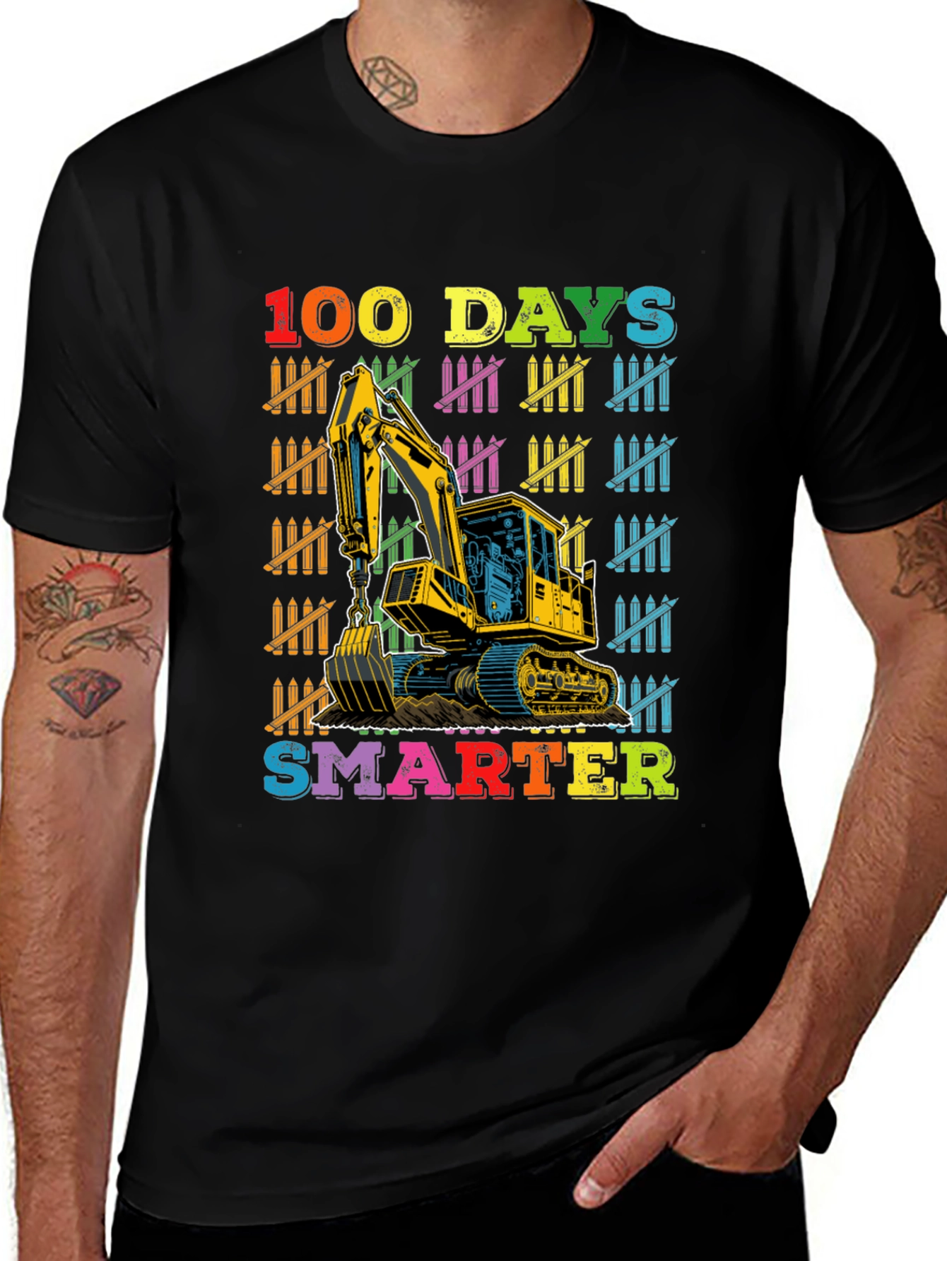 100 Days Smarter Excavator T-Shirt