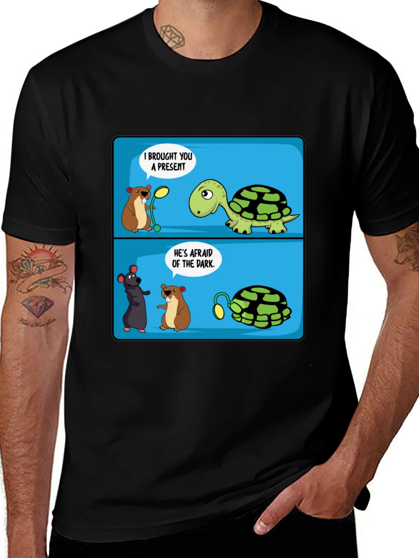 Variant 14 of Funny Turtle and Hamster Graphic T-Shirt