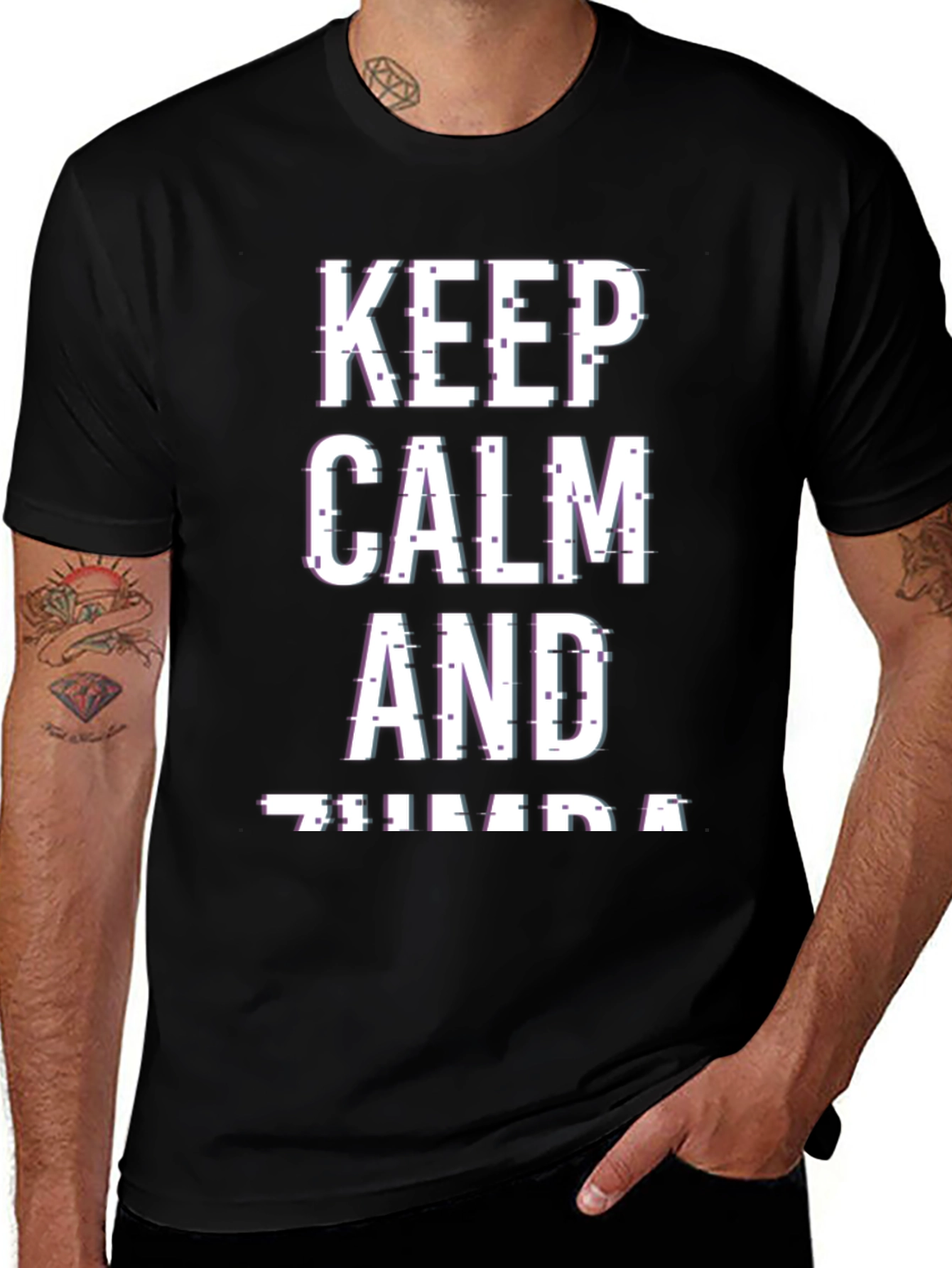 Variant 27 of Keep Calm and Zumba Glitch T-Shirt