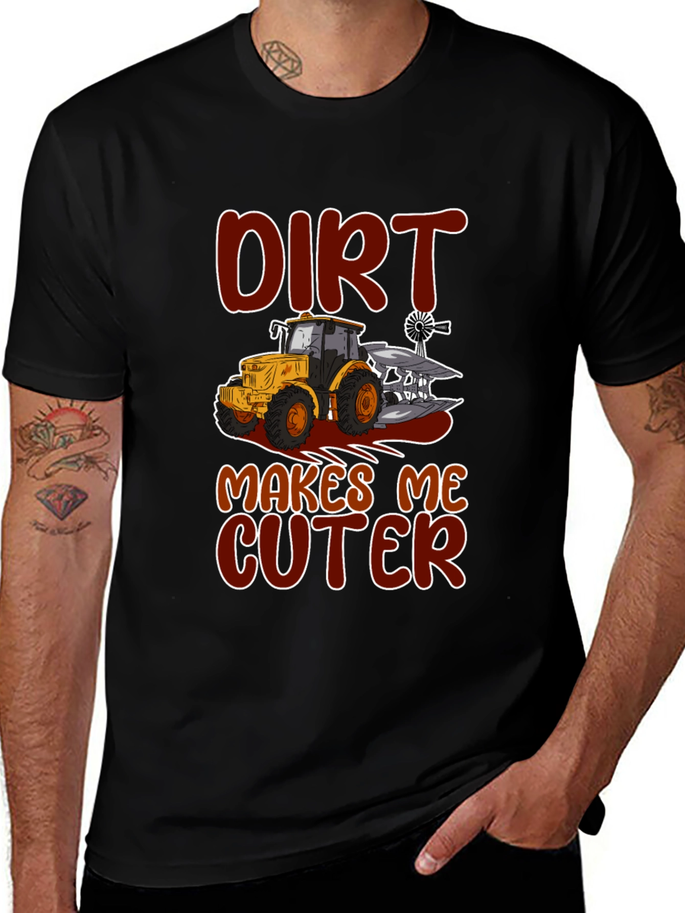Variant 9 of Dirt Makes Me Cuter Tractor Graphic T-Shirt