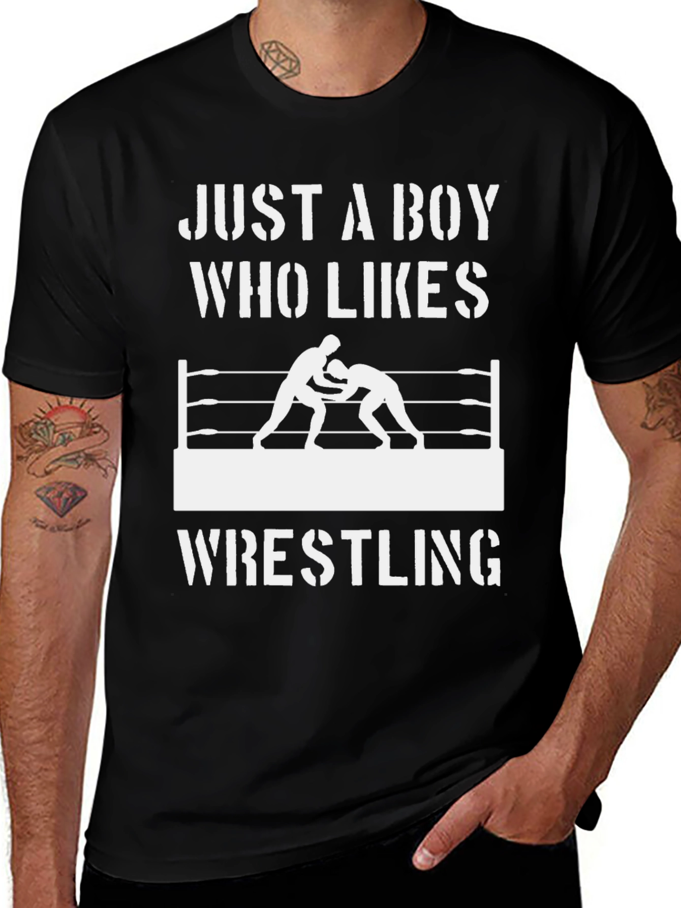Variant 19 of Just a Boy Who Likes Wrestling T-Shirt