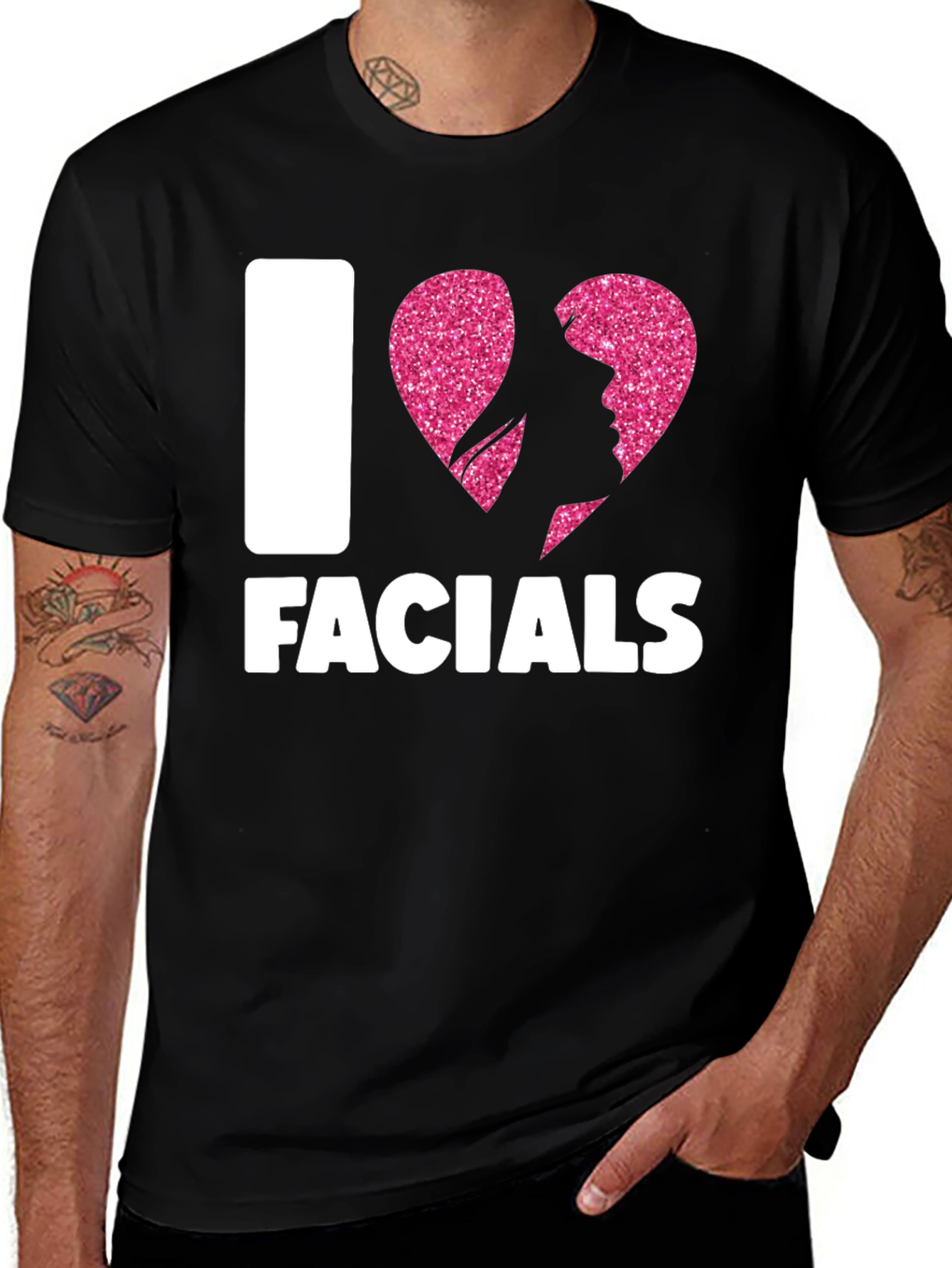 Variant 2 of I Heart Facials T-Shirt Funny Graphic Tee