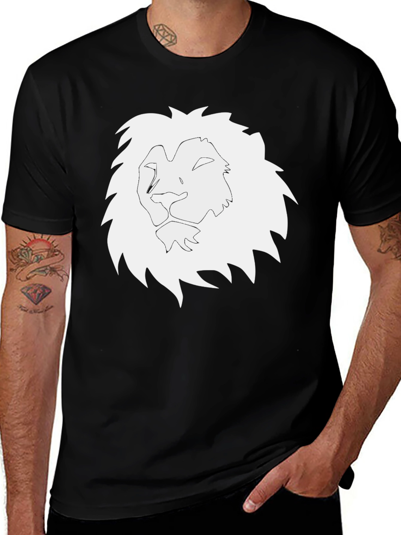 Variant 16 of Lion Graphic T-Shirt - Black Cotton Tee