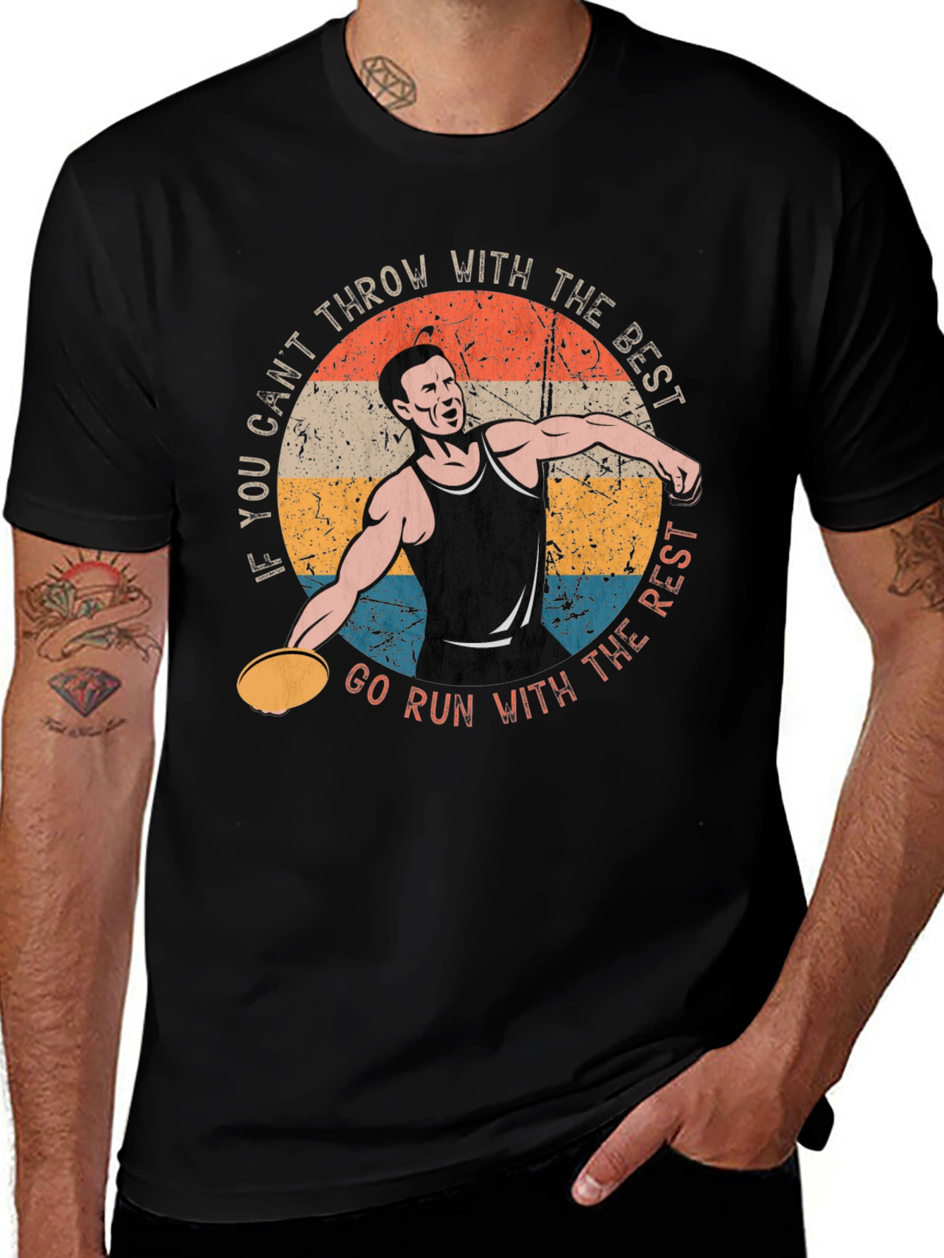Variant 25 of Discus Thrower Graphic T-Shirt - Throw With The Best