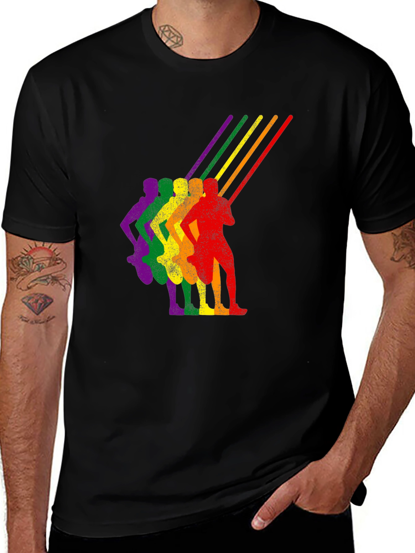 Variant 4 of Pride Run Rainbow Graphic Tee