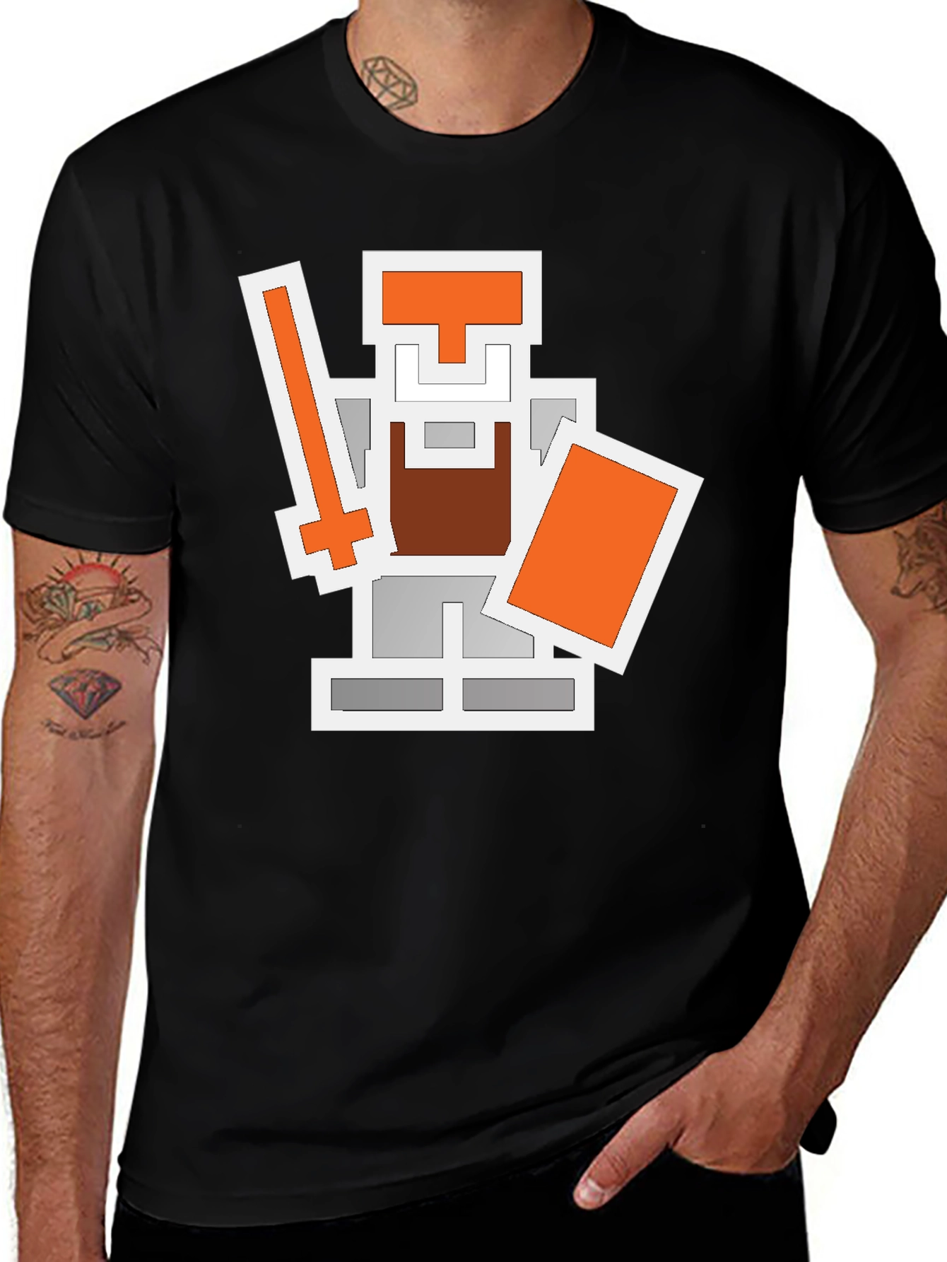 Variant 2 of Pixel Knight Graphic Tee - Retro Gaming Shirt