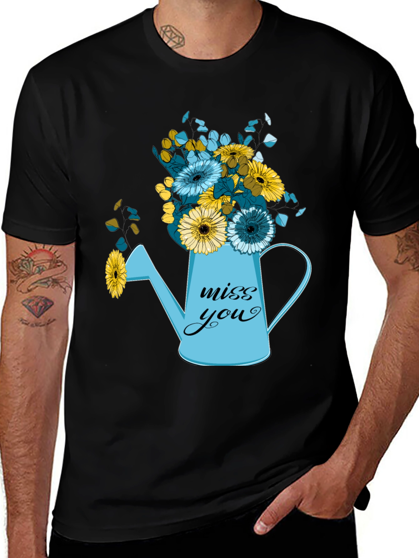 Variant 26 of Floral Watering Can Graphic T-Shirt