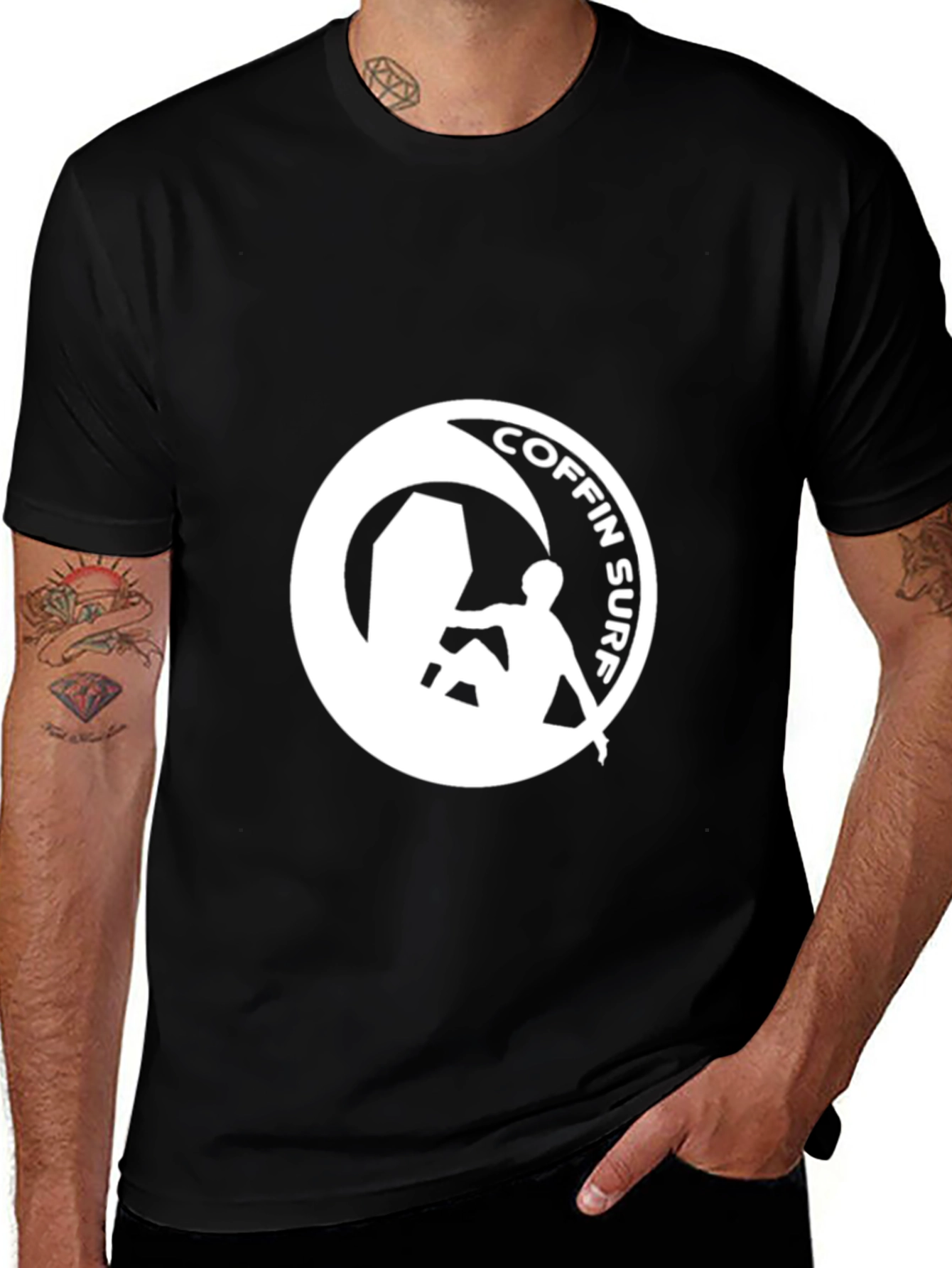 Variant 18 of Coffin Surf Graphic Tee - Ride the Wave to the Afterlife